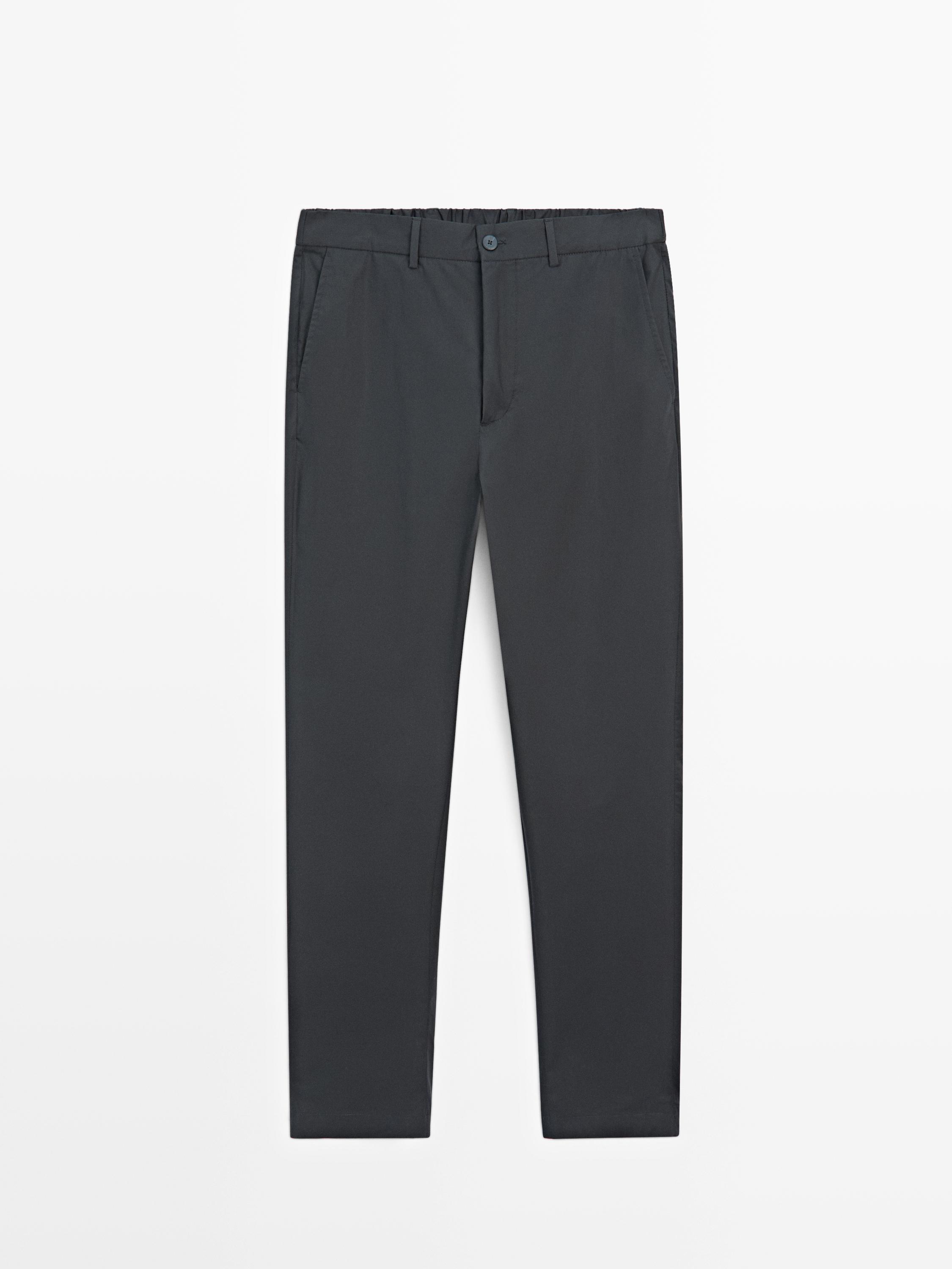 Jogger fit poplin trousers