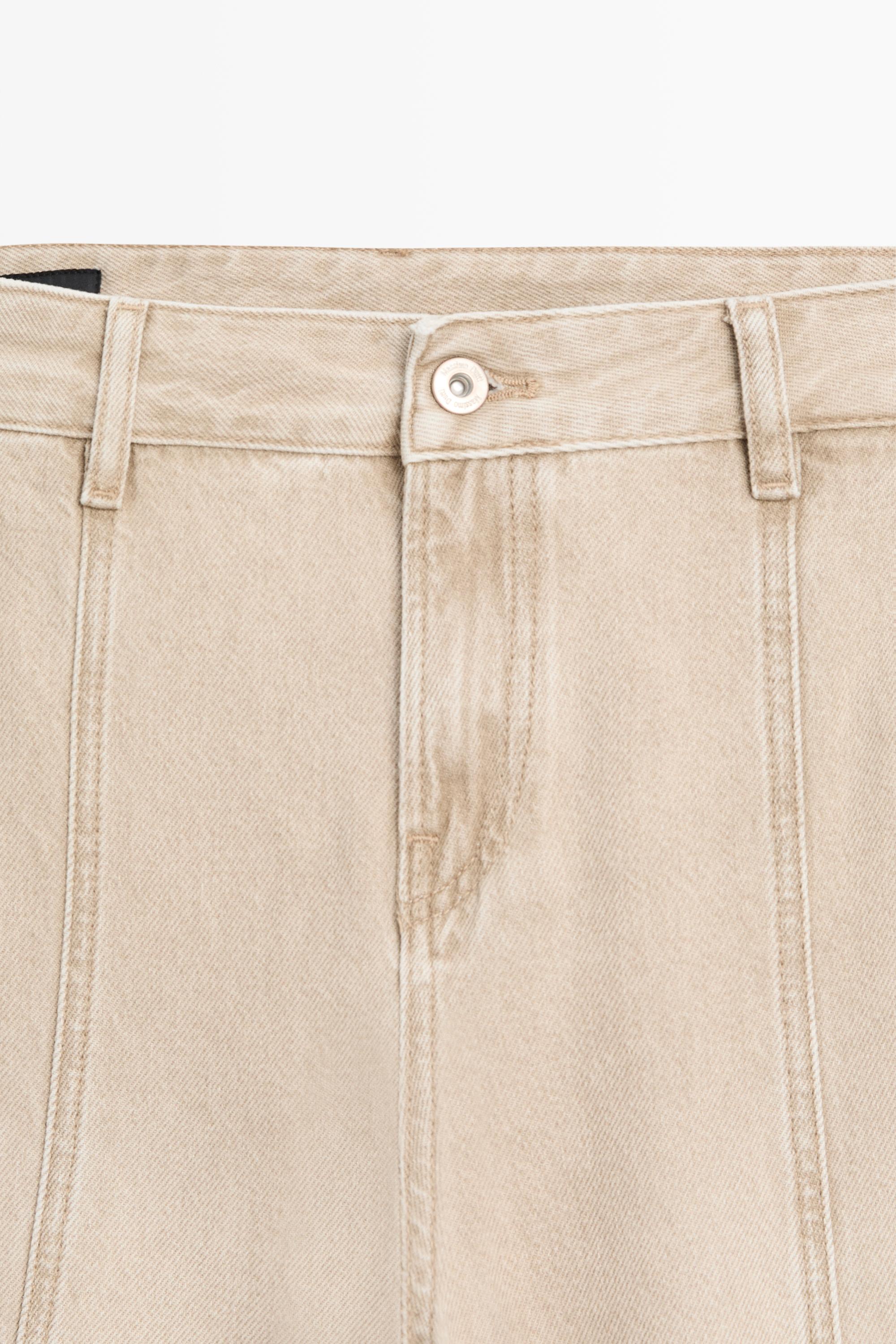 Mid-rise barrel fit jeans — SAND