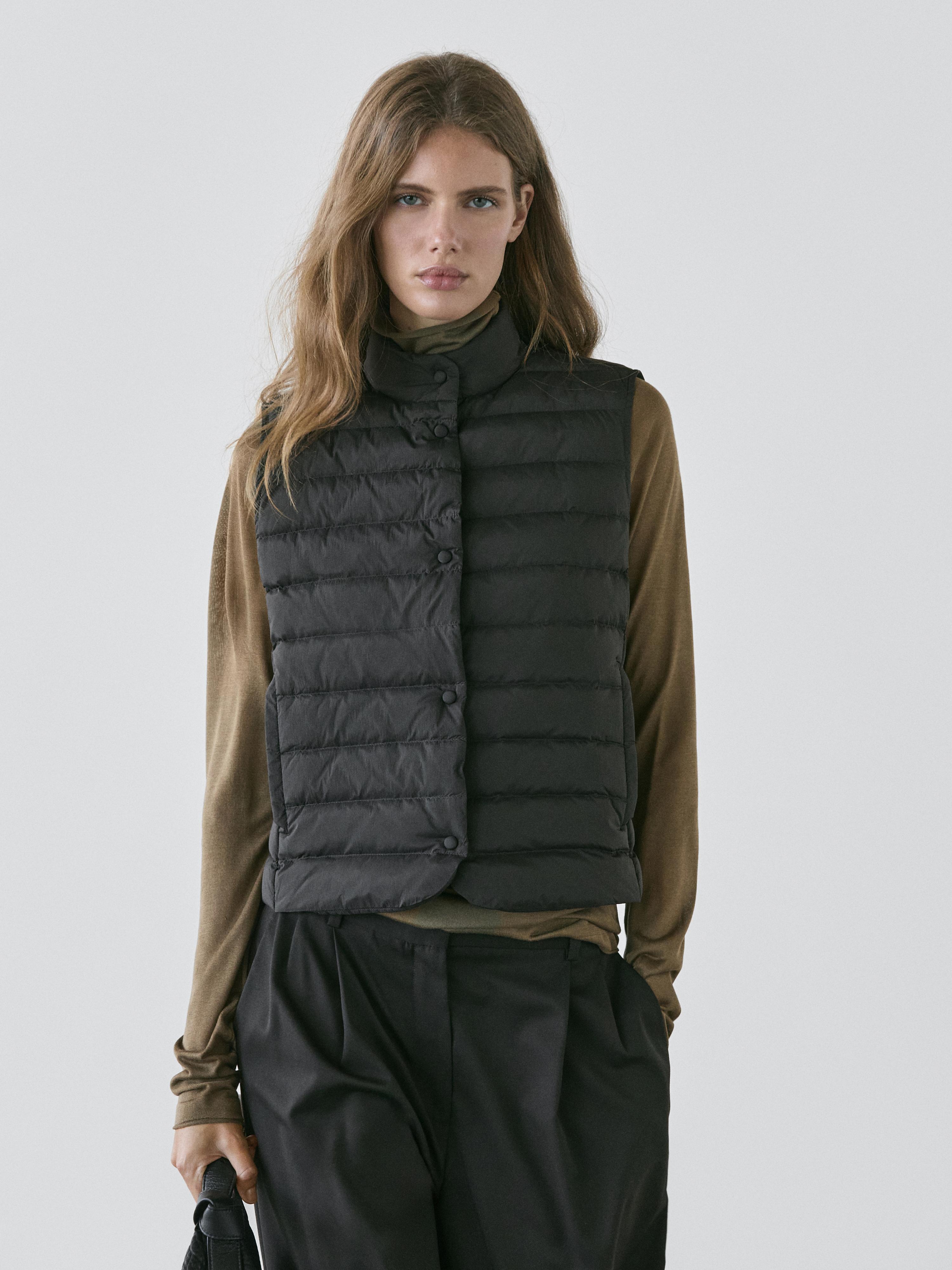 Quilted puffer gilet — BLACK
