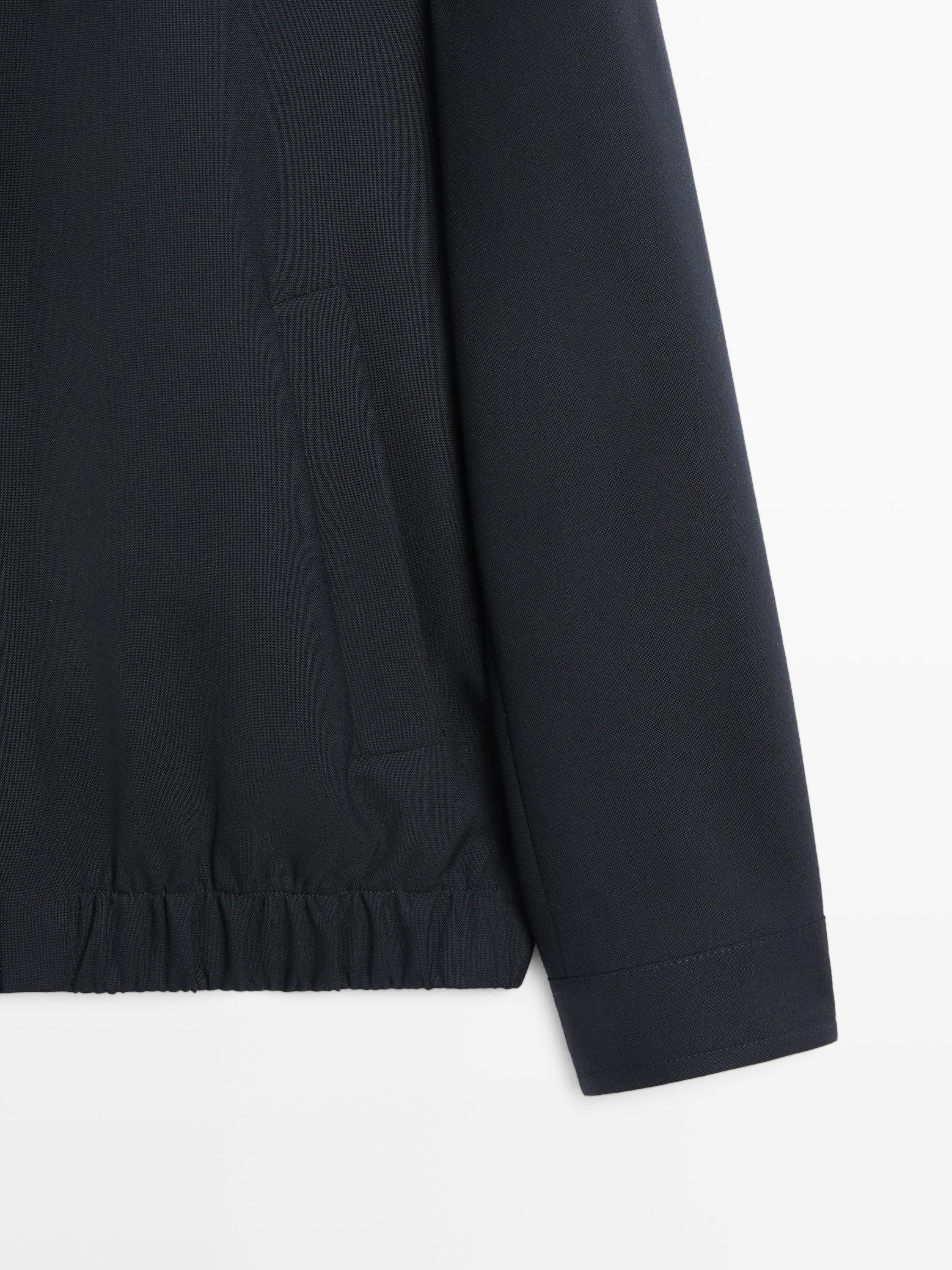 Cold wool total look jacket — NAVY BLUE