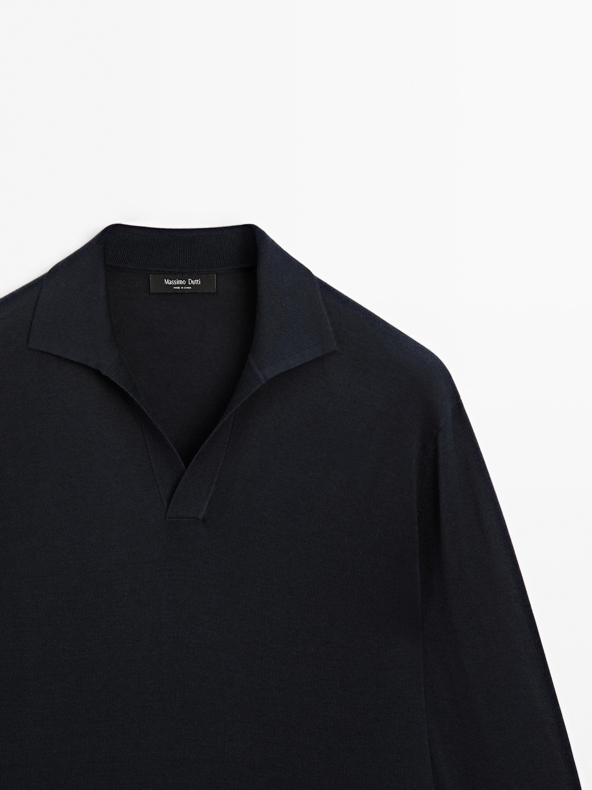 Pull polo en maille à col en V