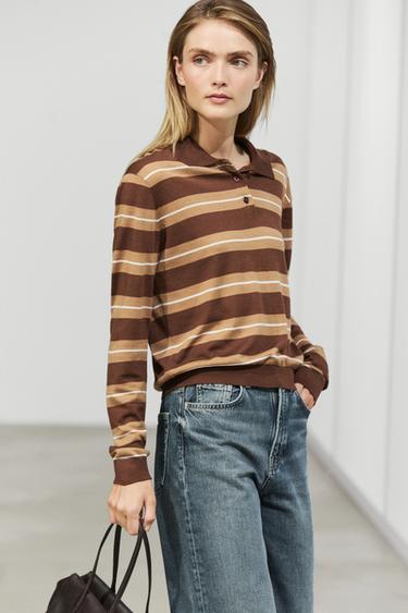 Striped polo sweater — TOFFEE 3