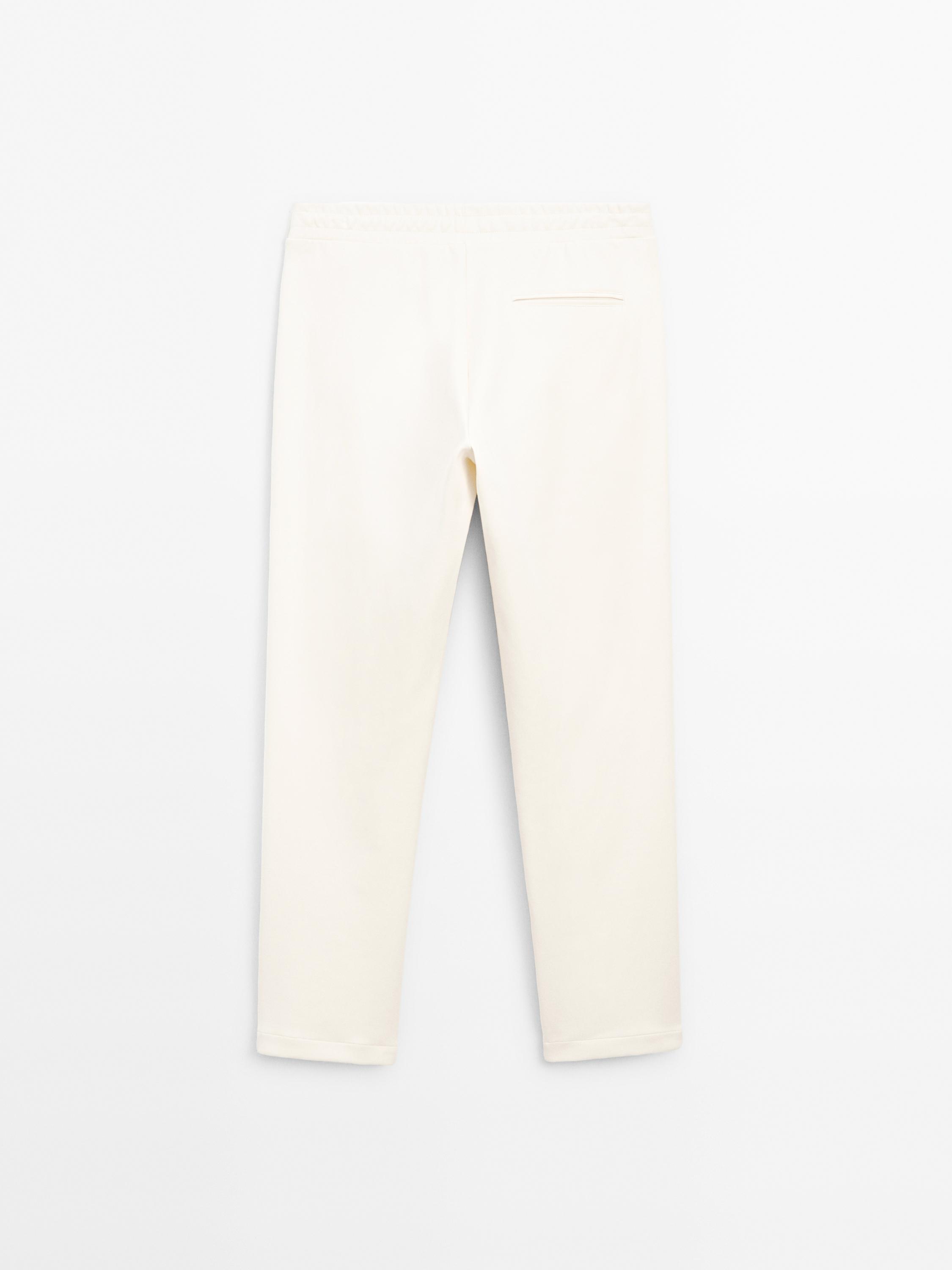 Cotton blend jogger fit trousers