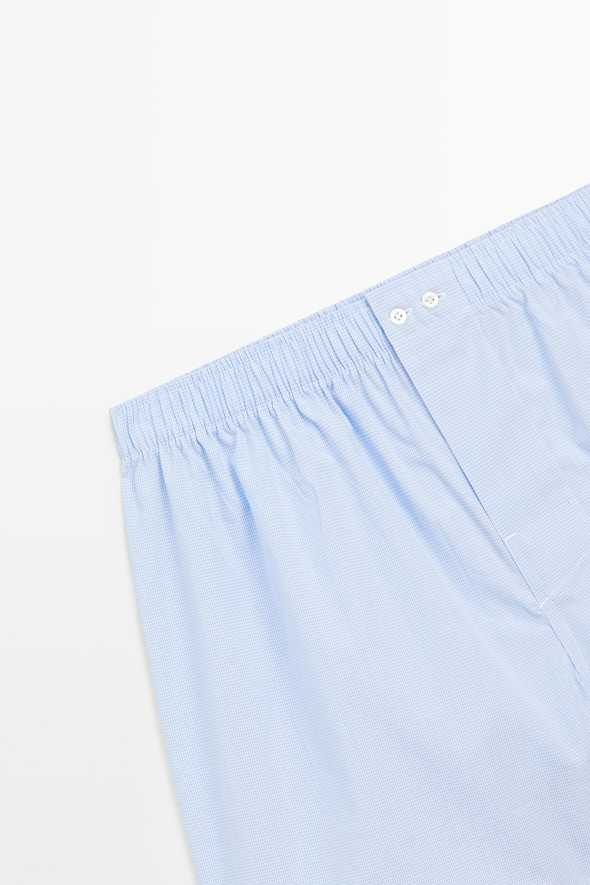 100% cotton micro-check boxers — SKY BLUE