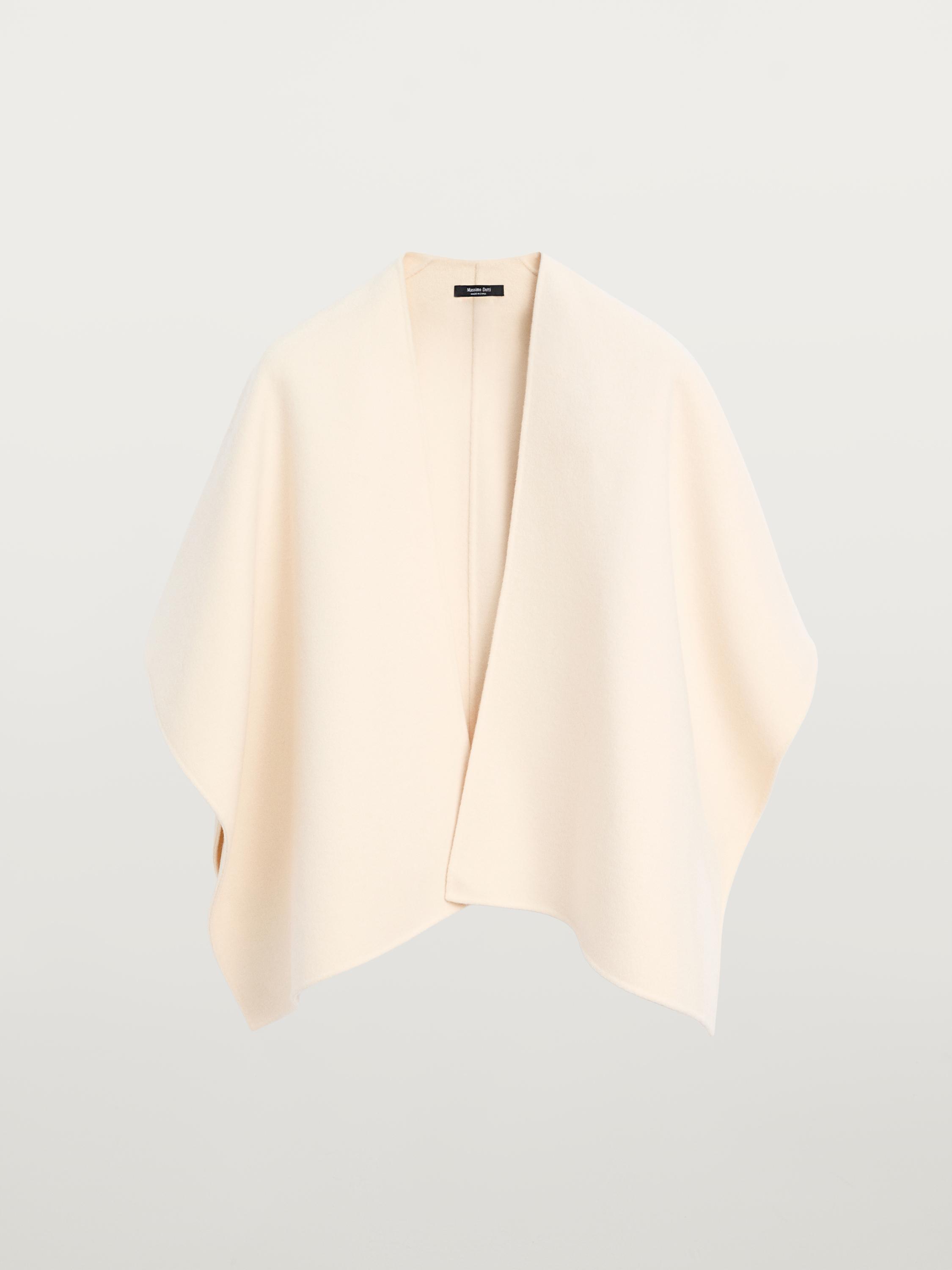 Wool blend felt texture cape