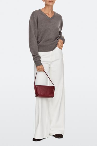 Mini nappa leather shoulder bag — BRIGHT RED 1