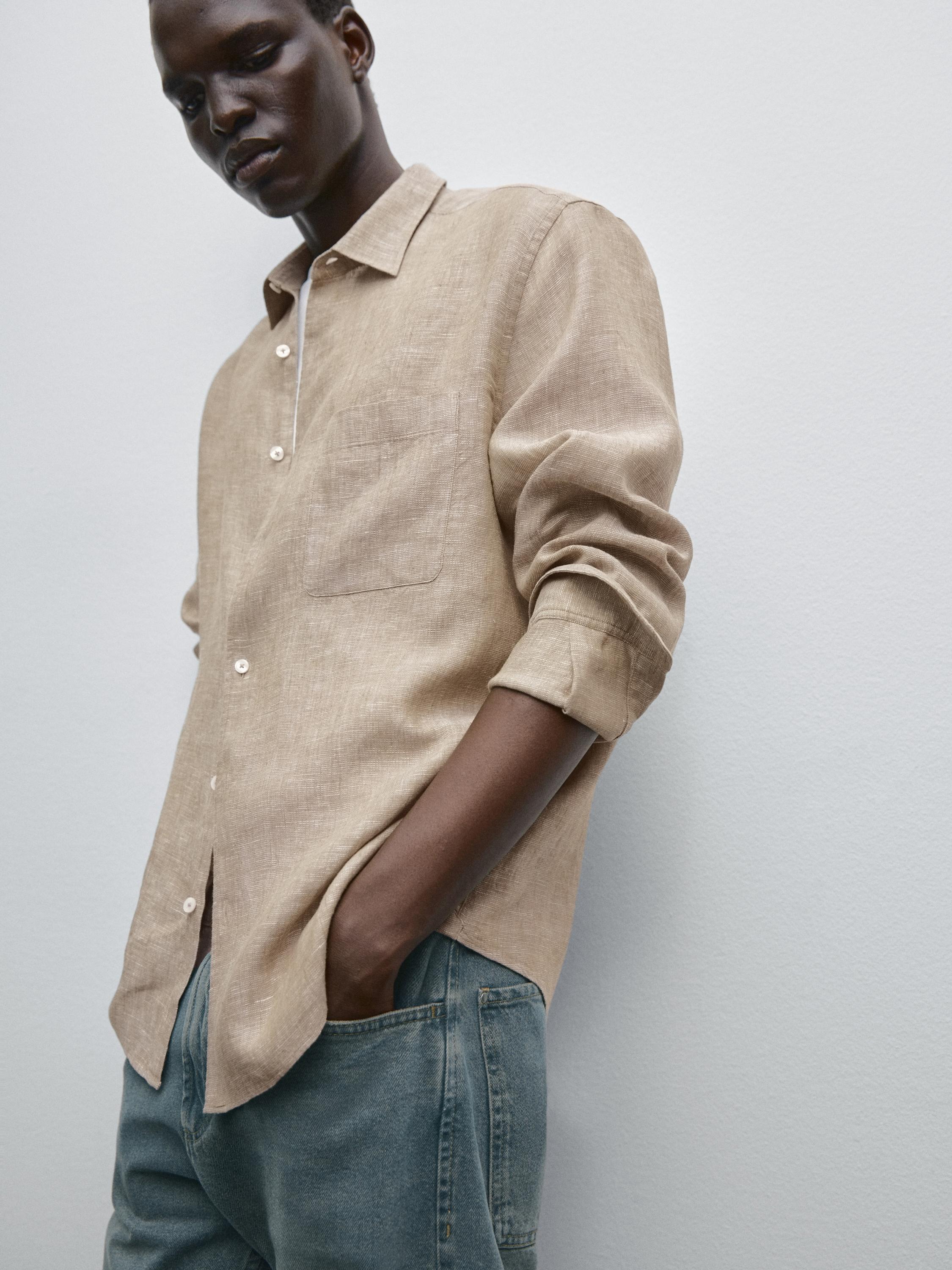 100% linen regular fit shirt