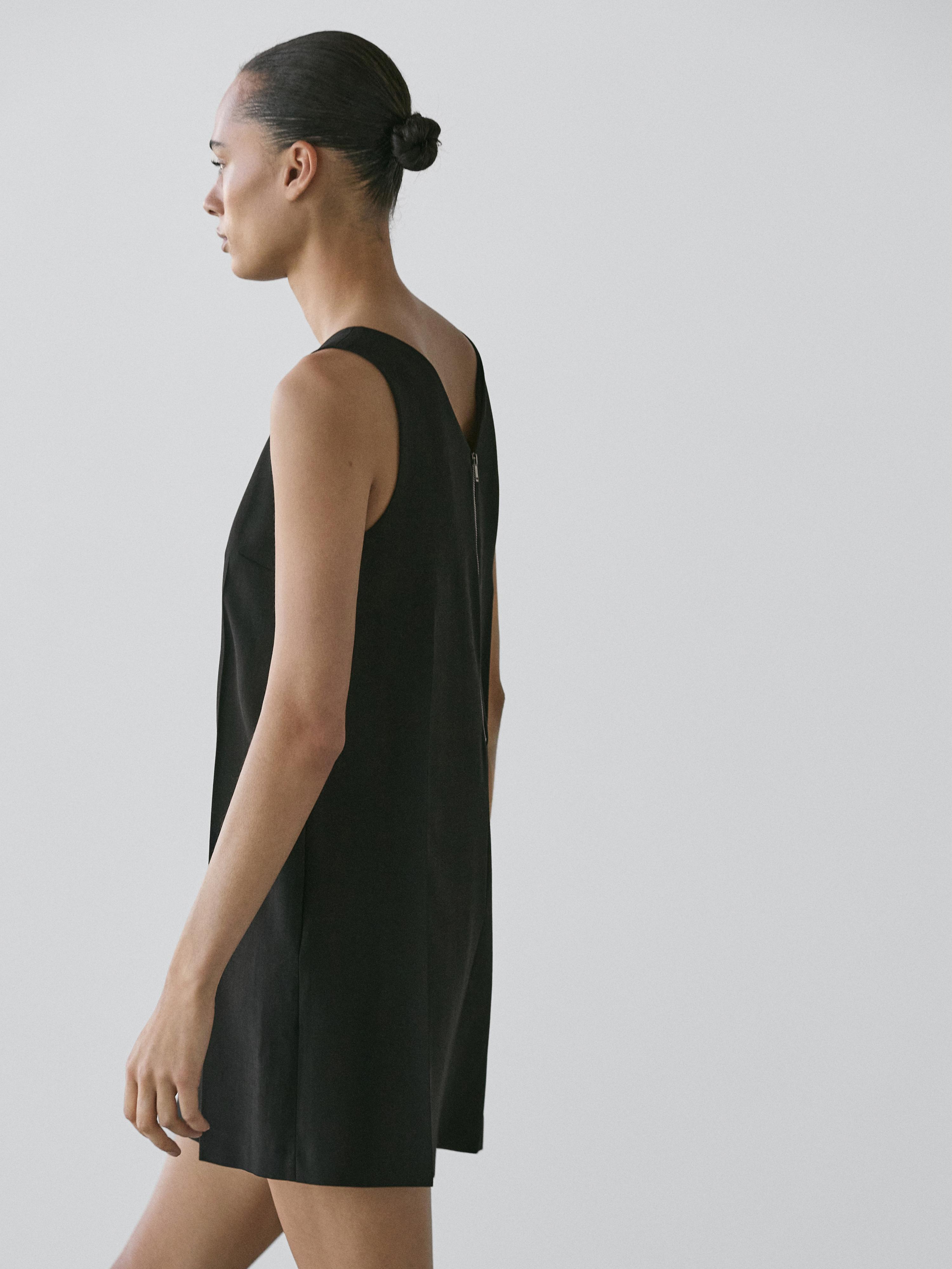 Wool blend mini dress — BLACK