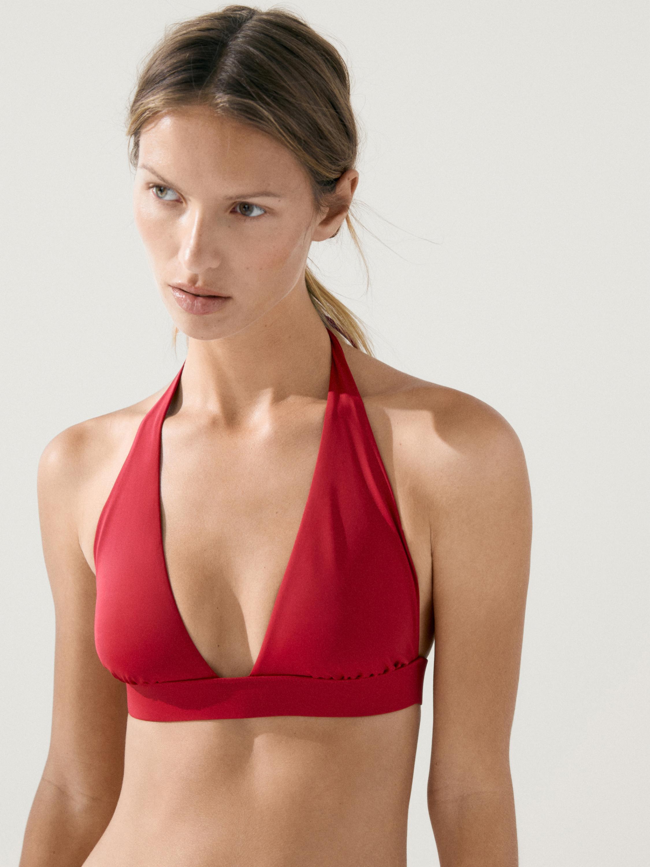 Triangle bikini top — RED