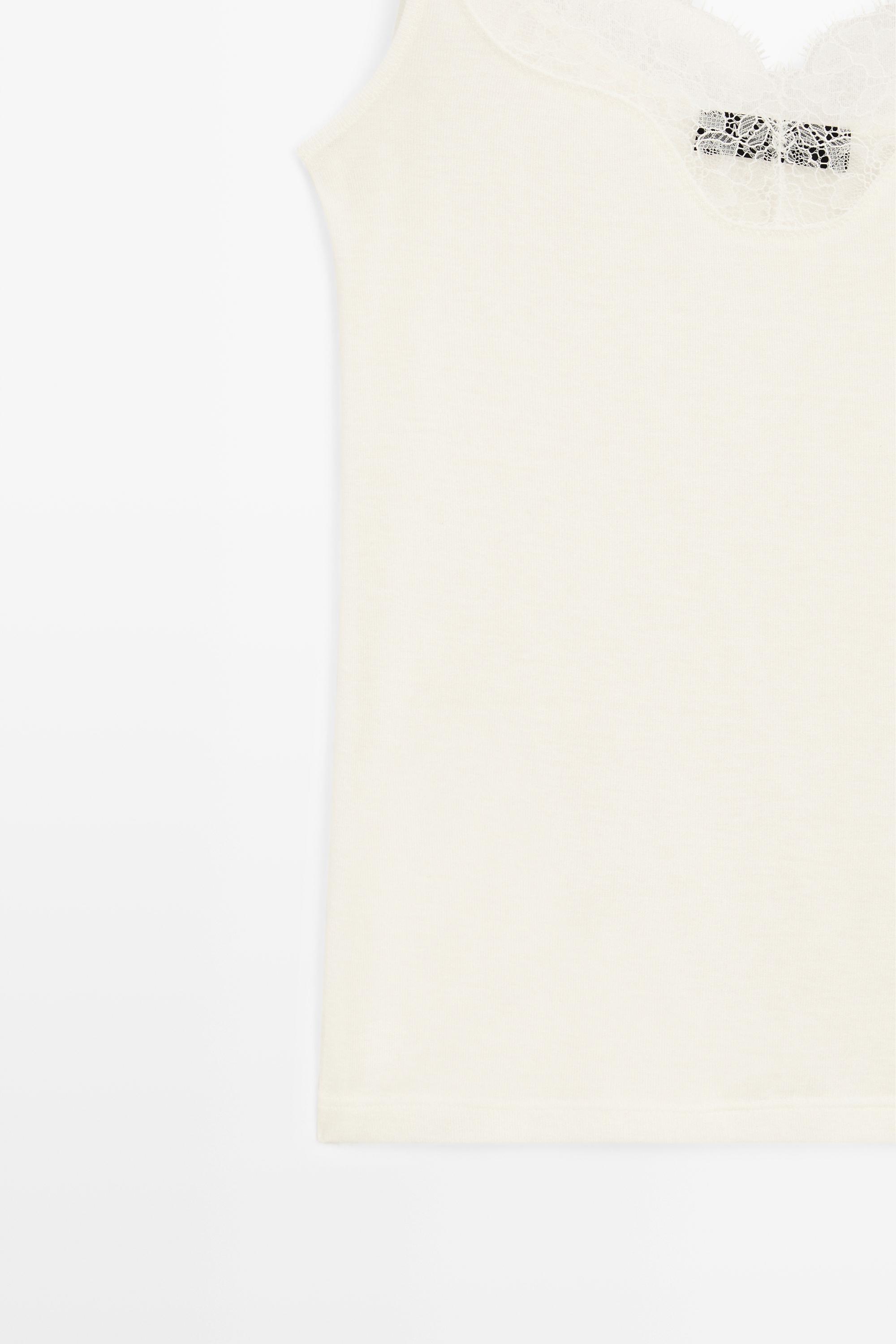 Strappy lace-trimmed camisole top