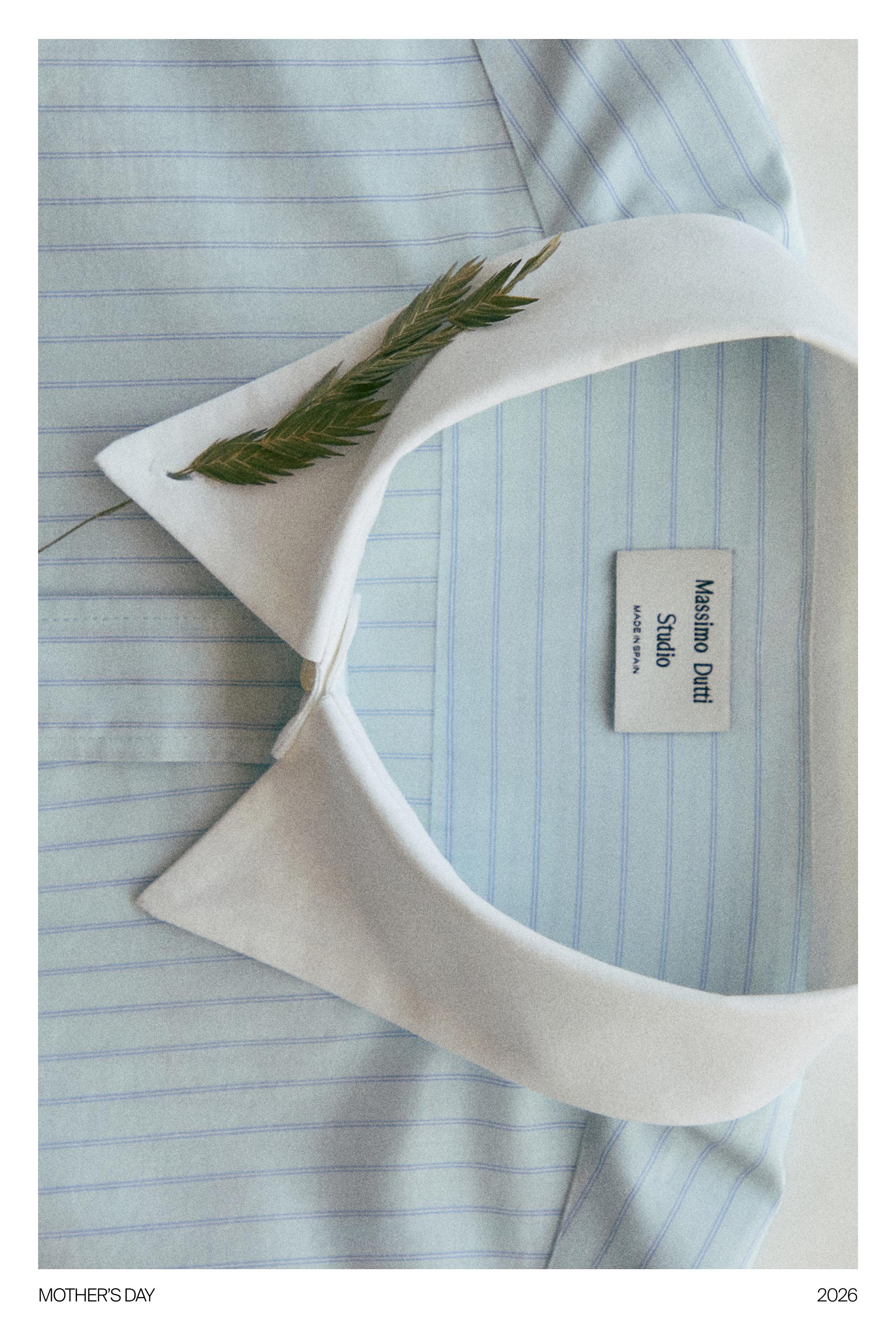 Shirt with contrast stripes - STUDIO — SKY BLUE