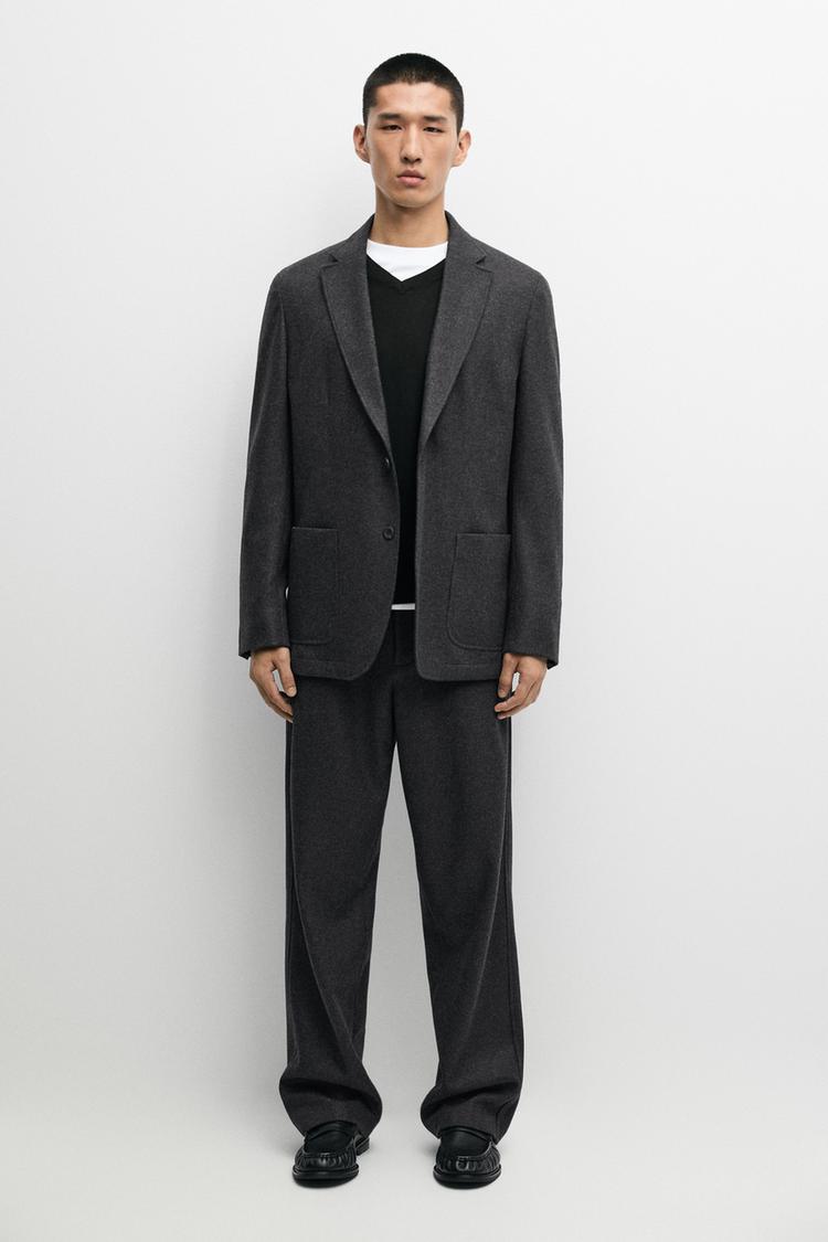100% wool suit blazer — GREY