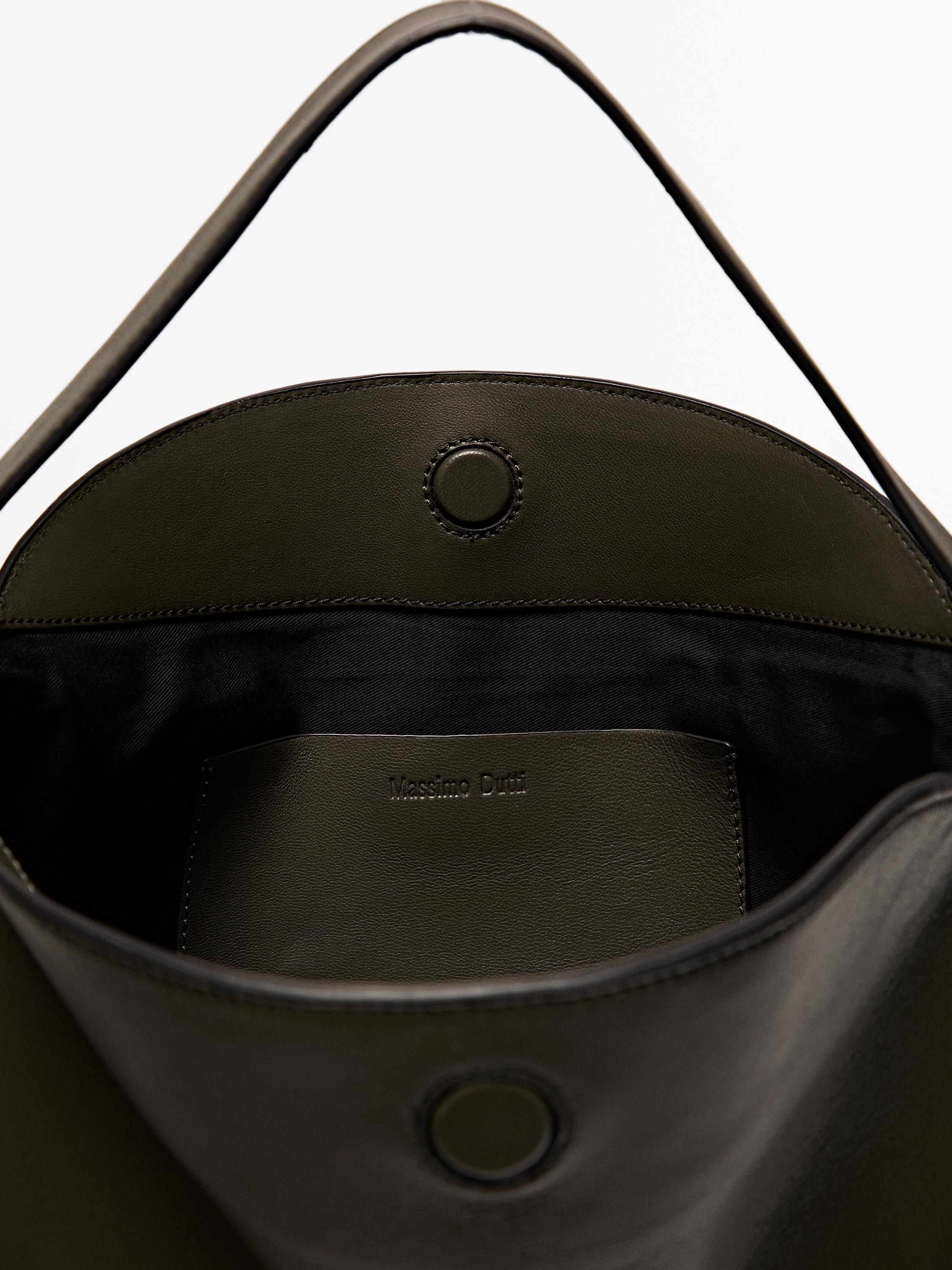 Small nappa leather shoulder bag — KHAKI