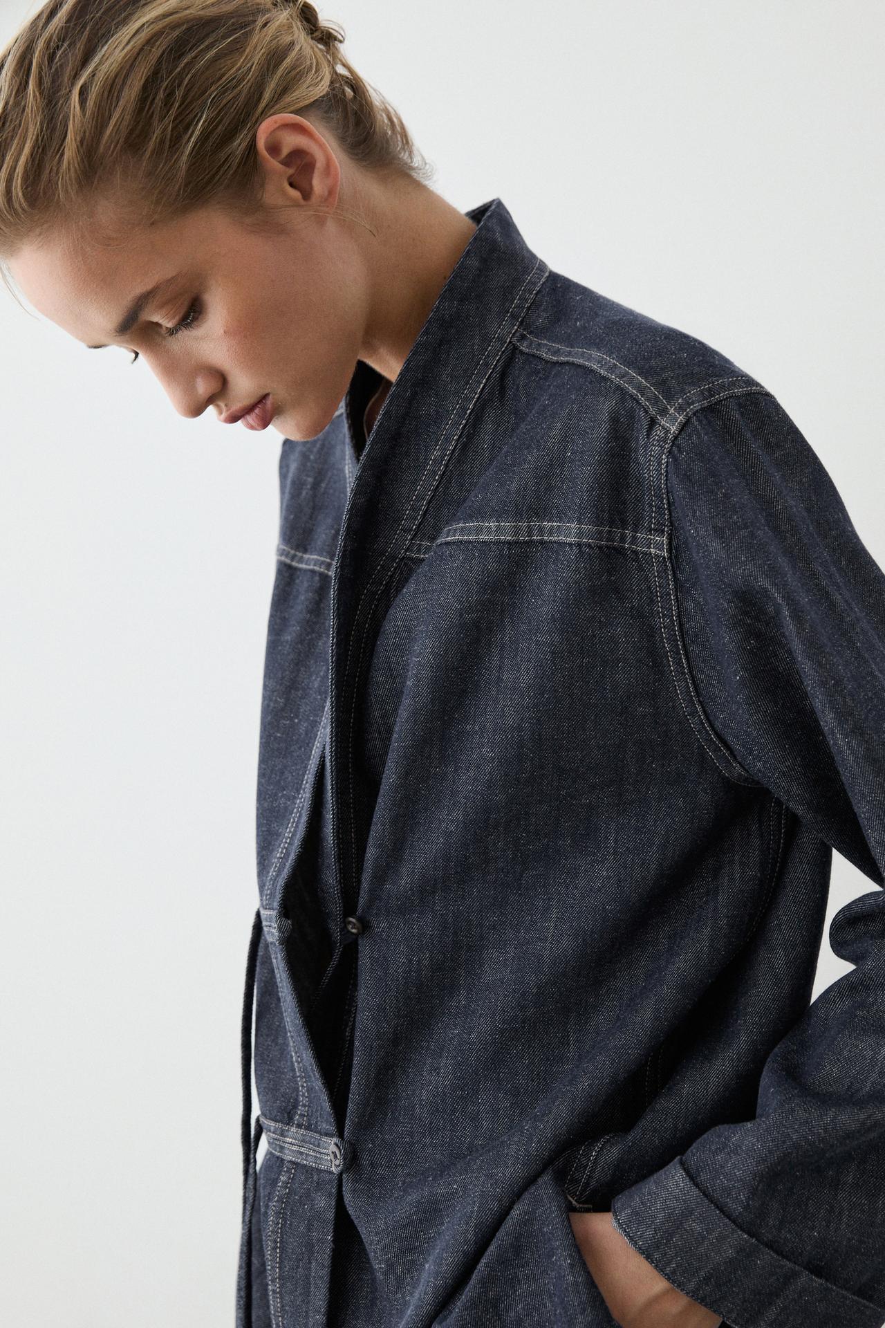 Total look denim overshirt — DARK BLUE