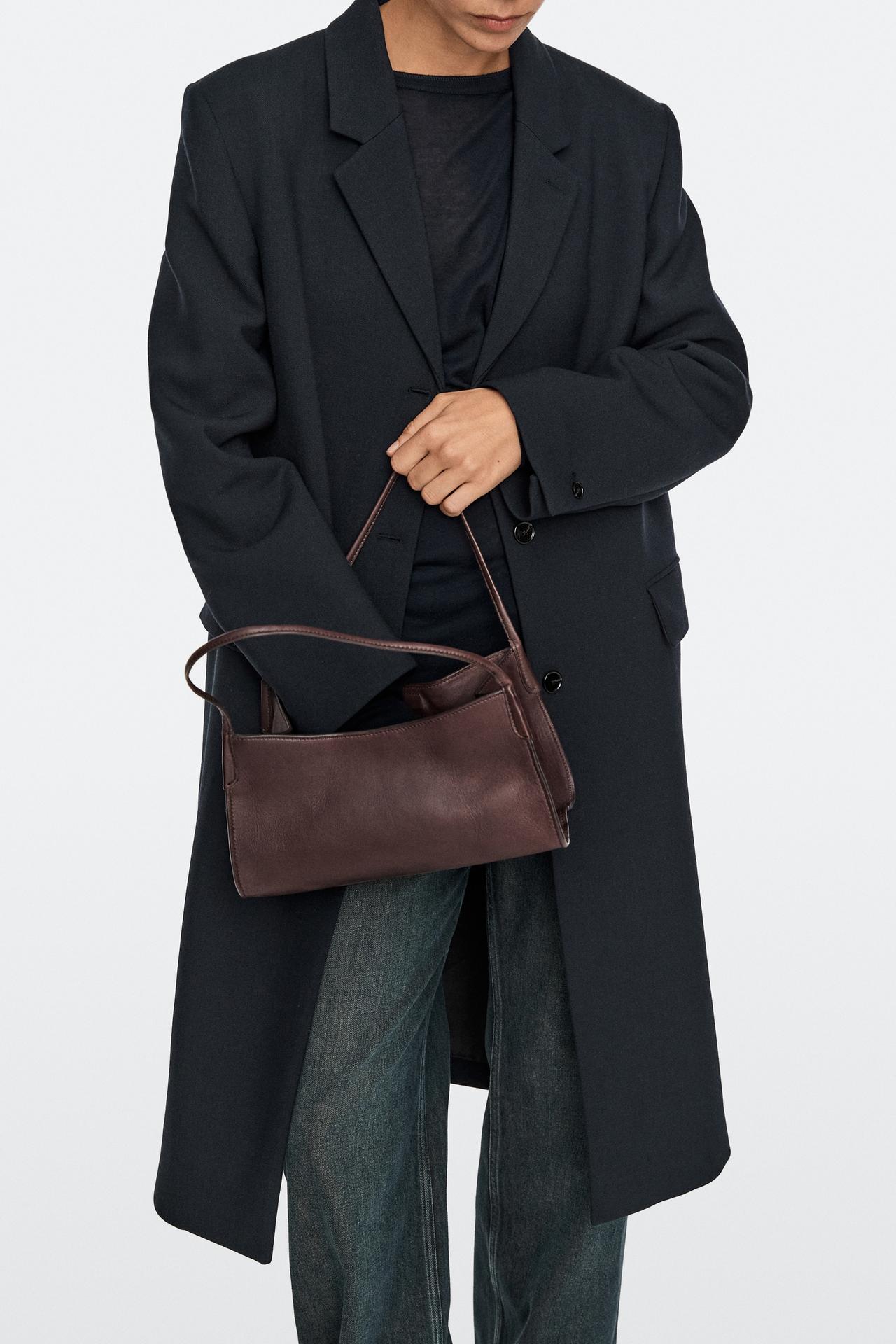 Mini nappa leather satchel — BURGUNDY