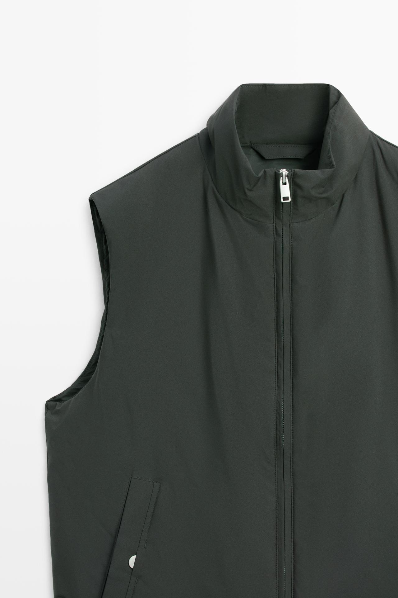 Ultra-lightweight water-repellent down gilet — DARK MARL
