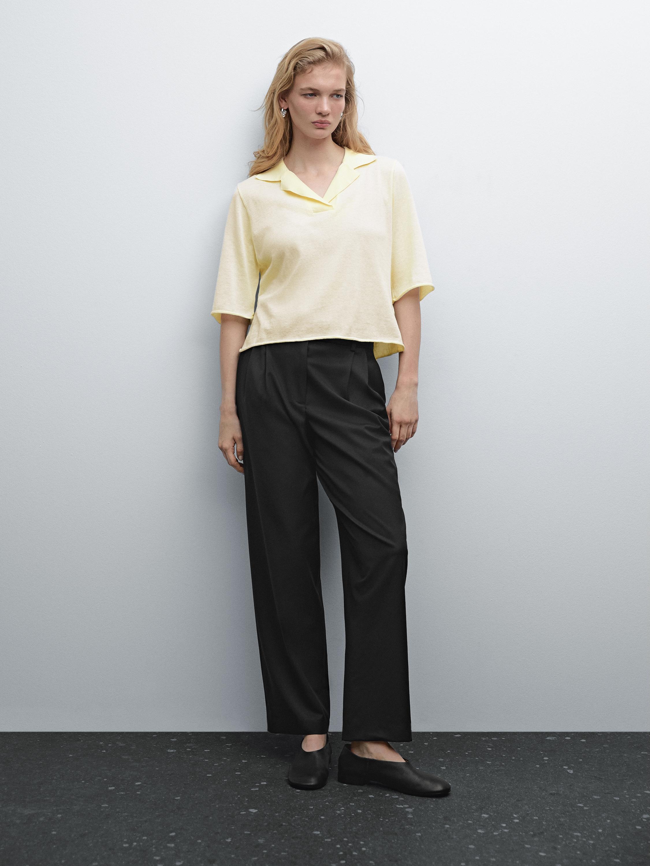 Knit cotton polo shirt