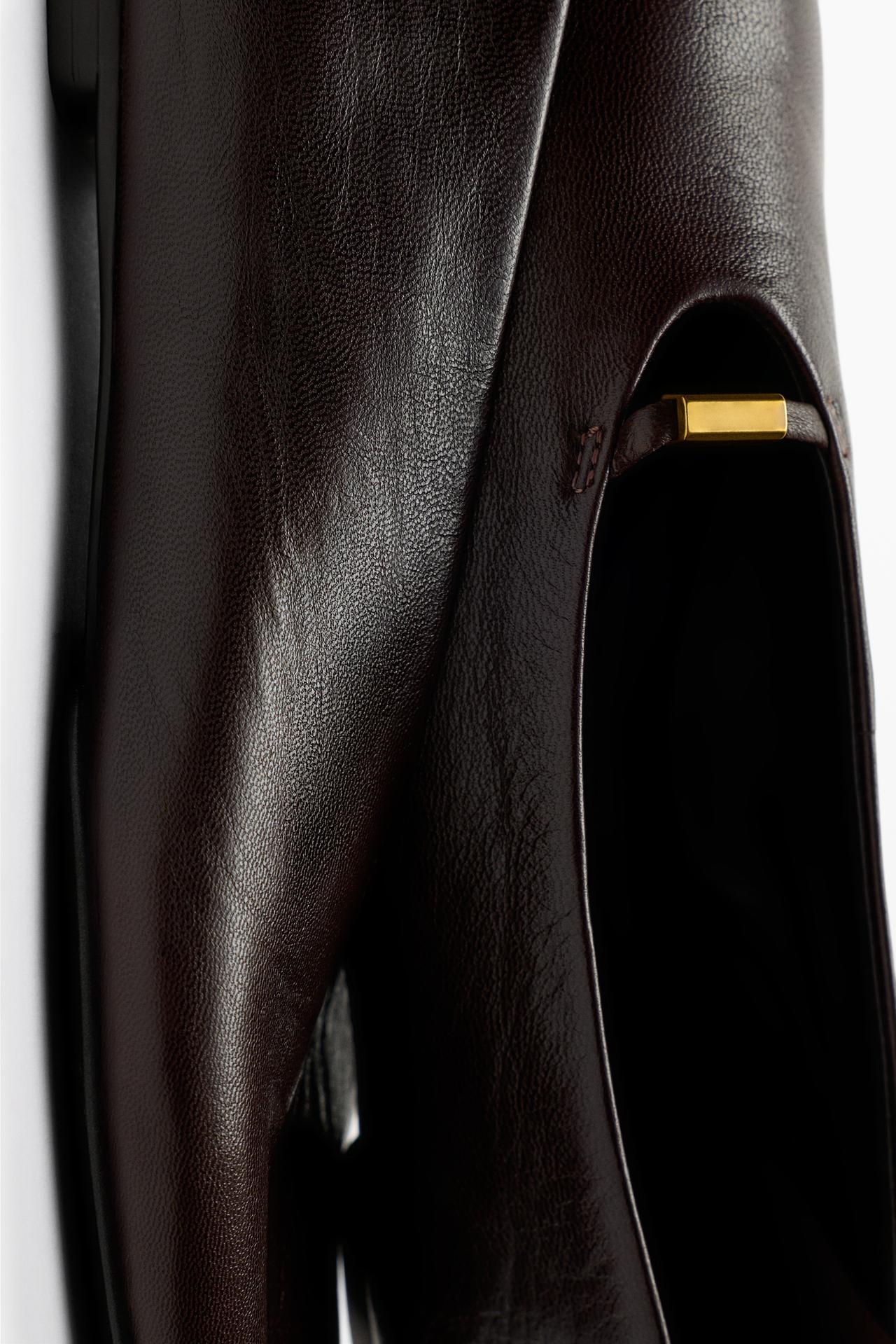 Soft leather flat ballet flats — BROWN
