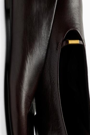 Soft leather flat ballet flats — BROWN 4