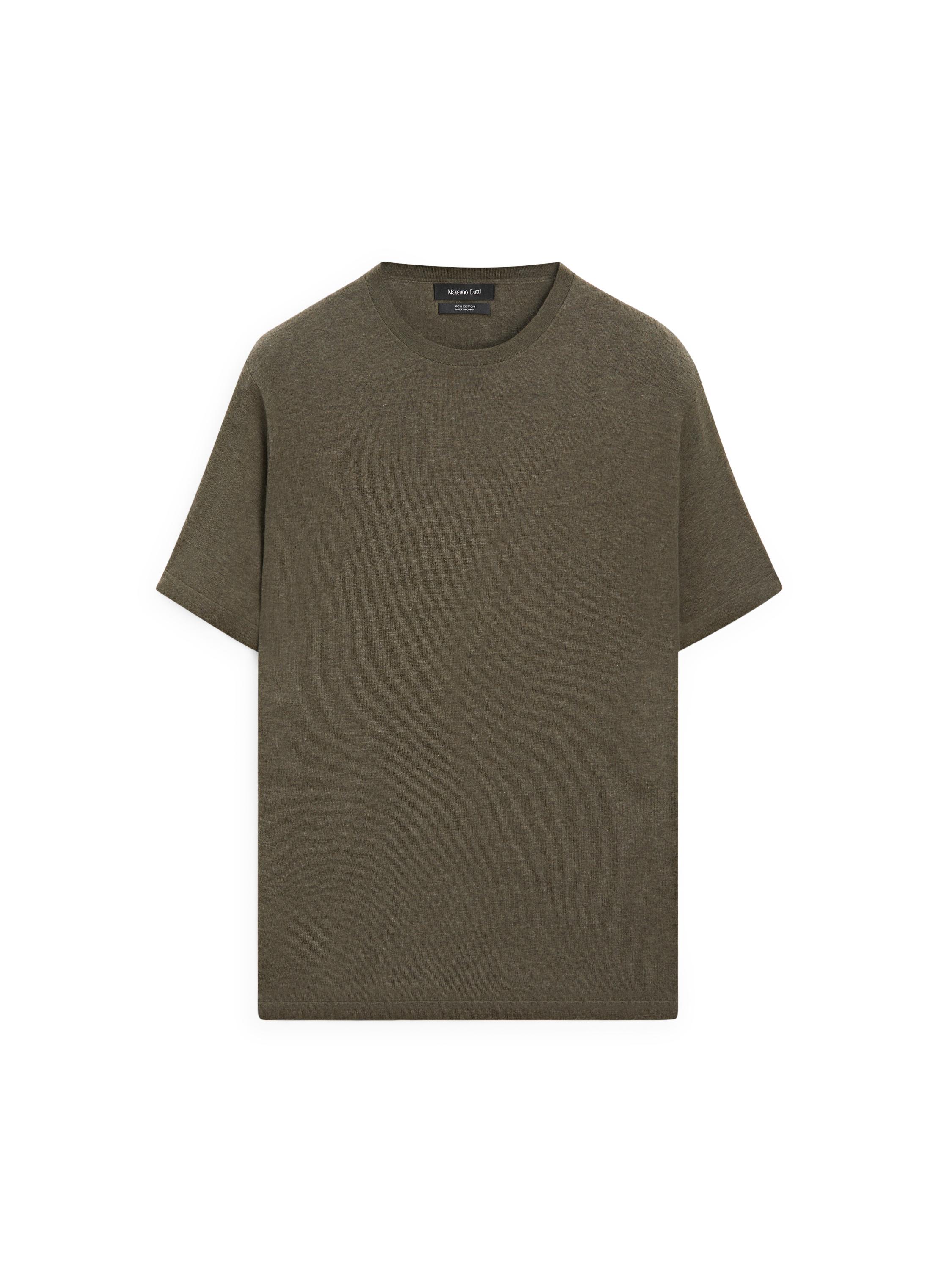 100% cotton short sleeve knit sweater — GREEN