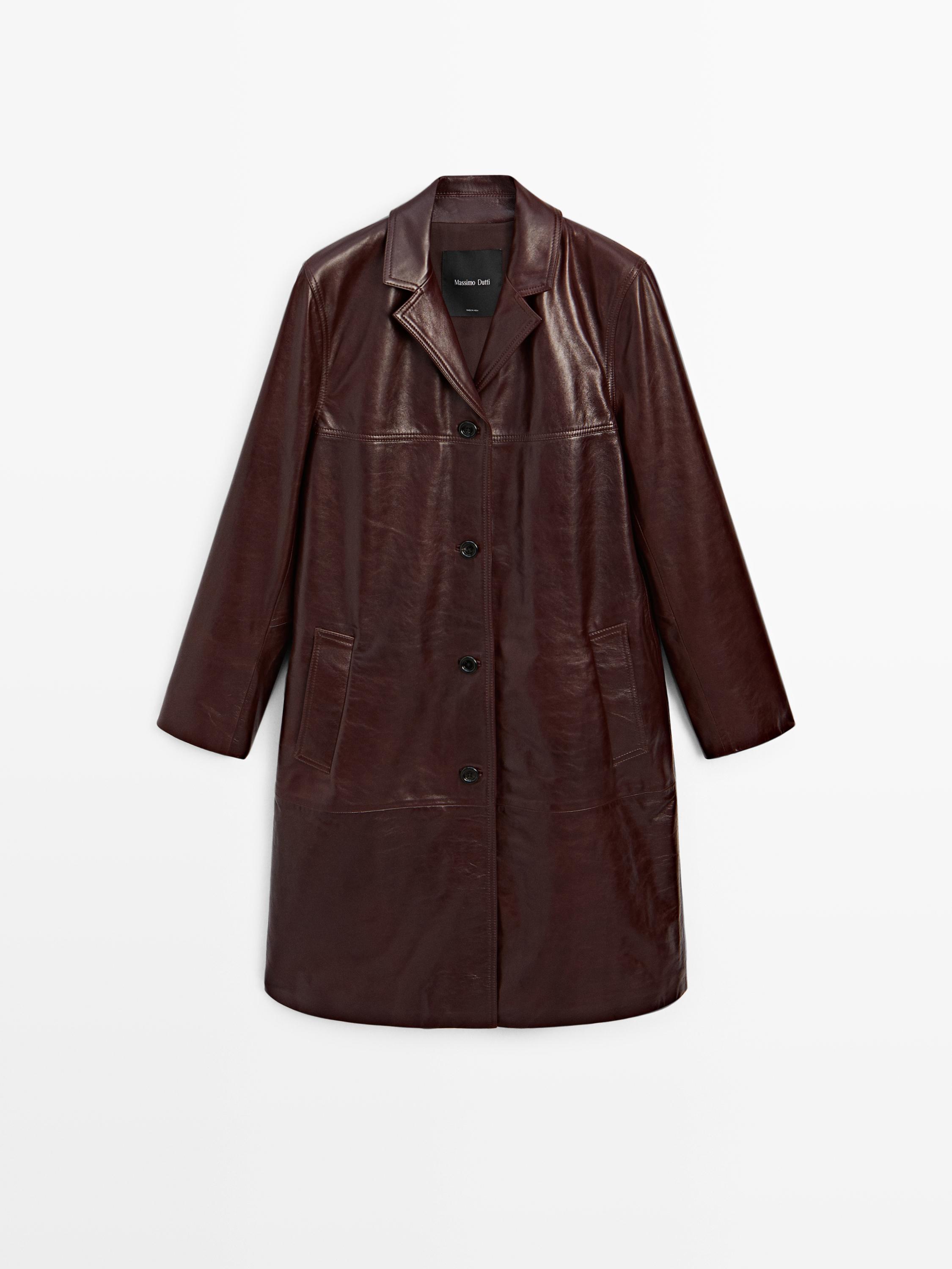 Long nappa leather coat