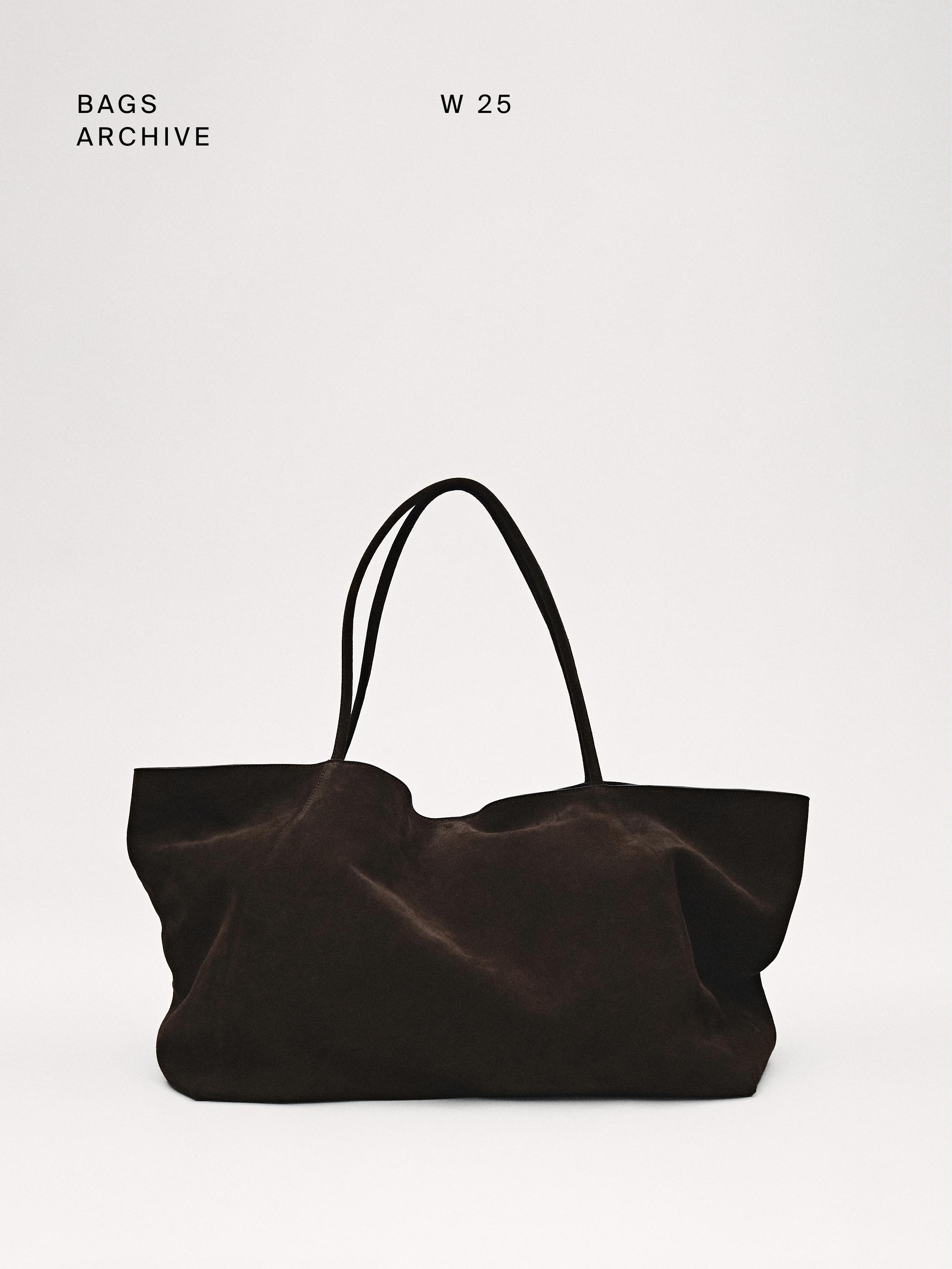 Maxi-Shopper-Tasche aus Rauleder