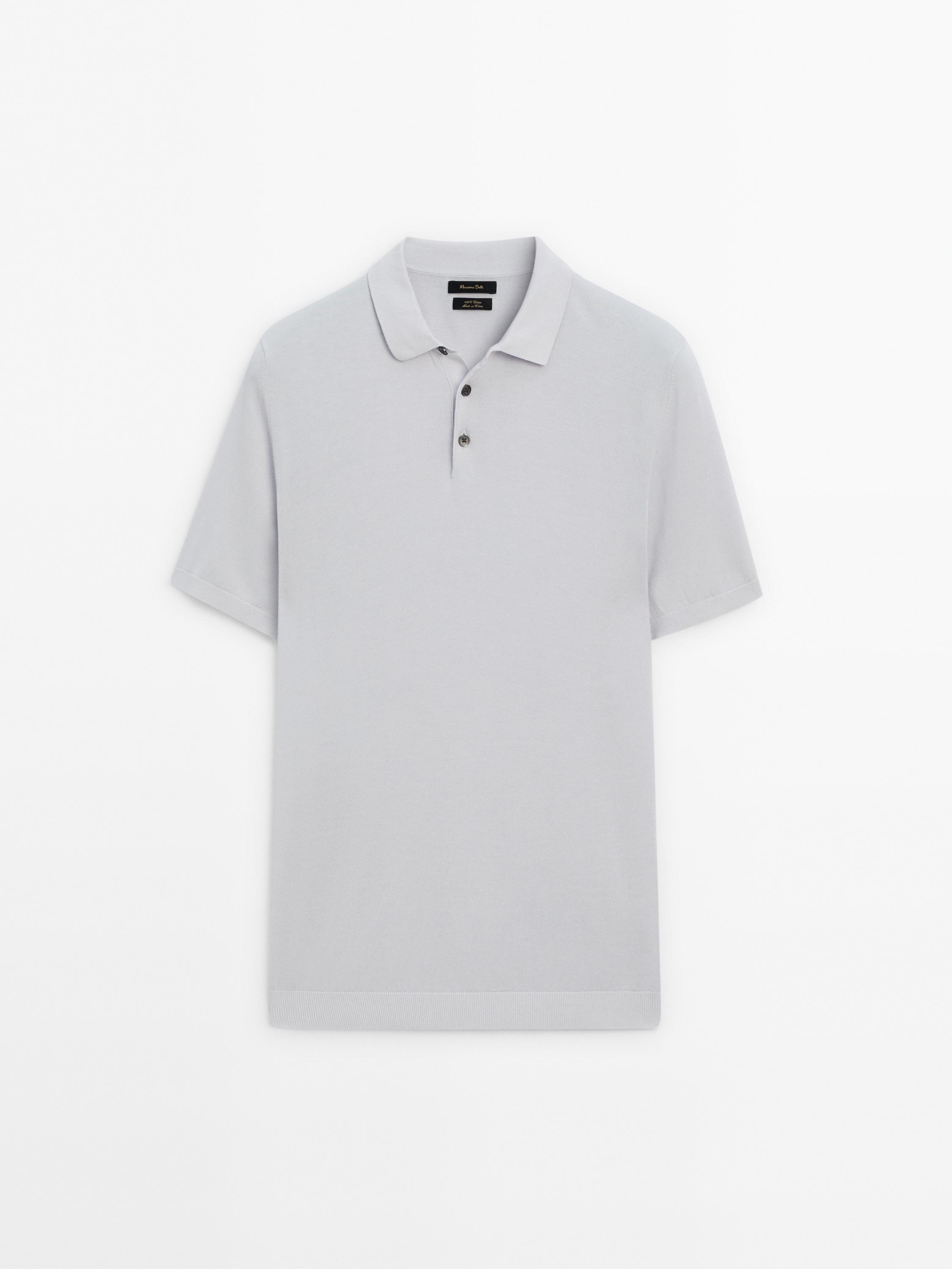 Short sleeve cotton polo sweater