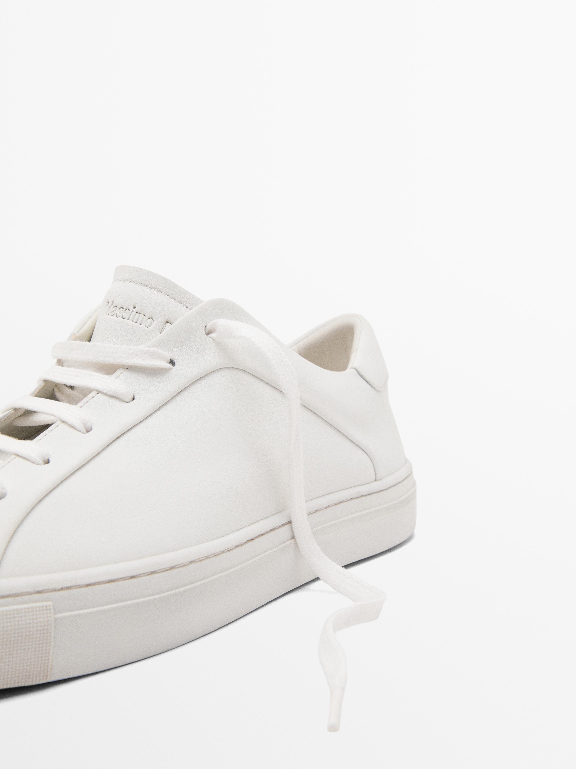 Split suede trainers — WHITE