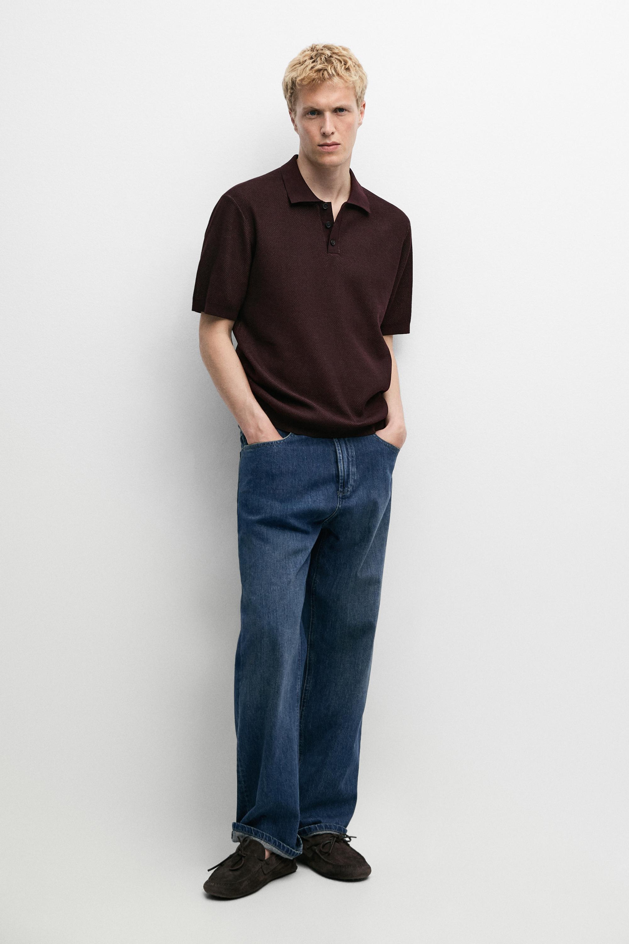Polo in cotone 100% con texture