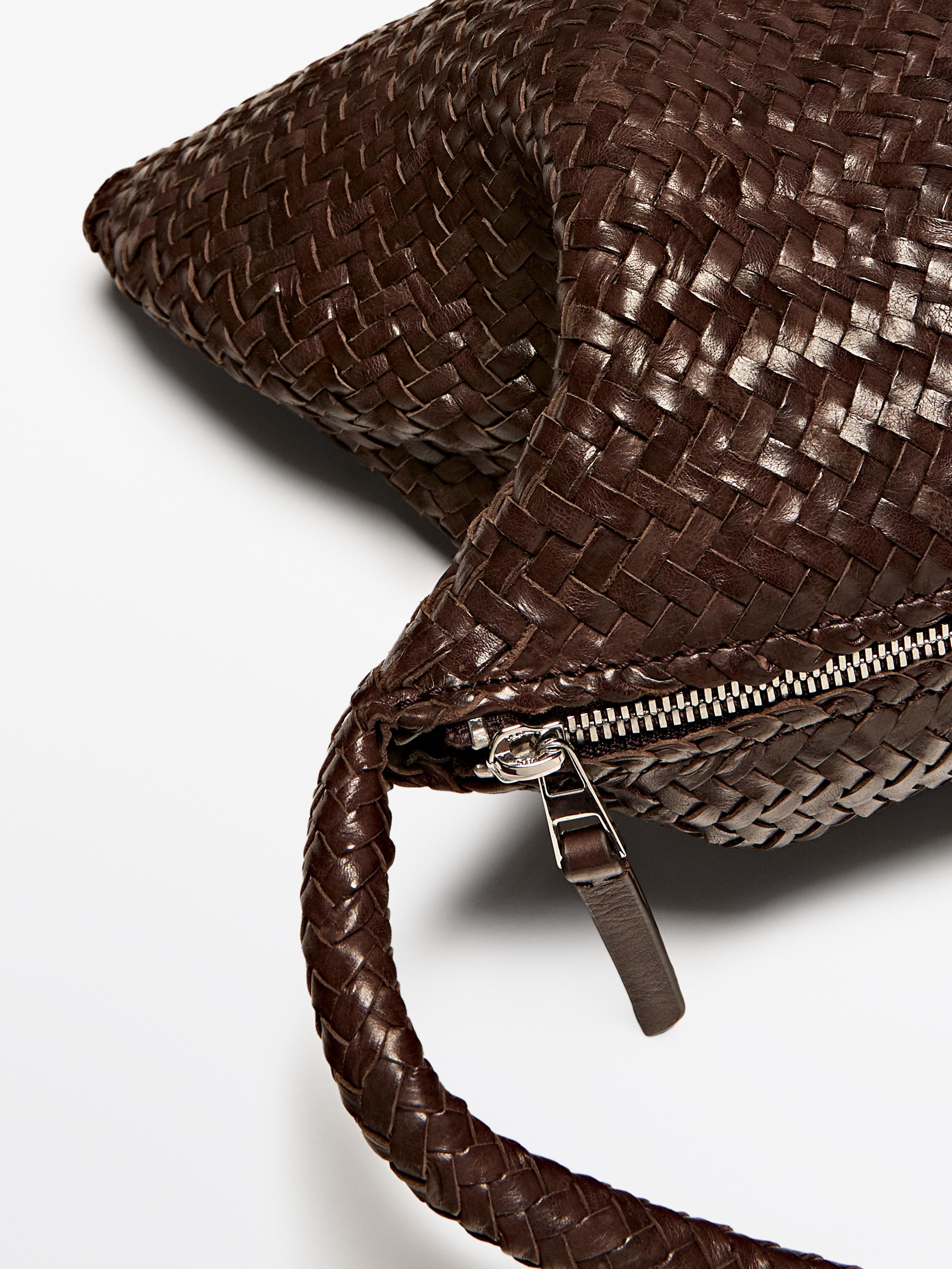 Braided nappa leather bag