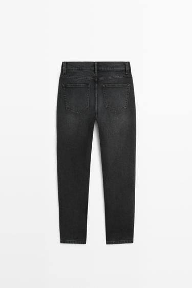 Mid-waist slim fit cropped jeans — BLACK 6