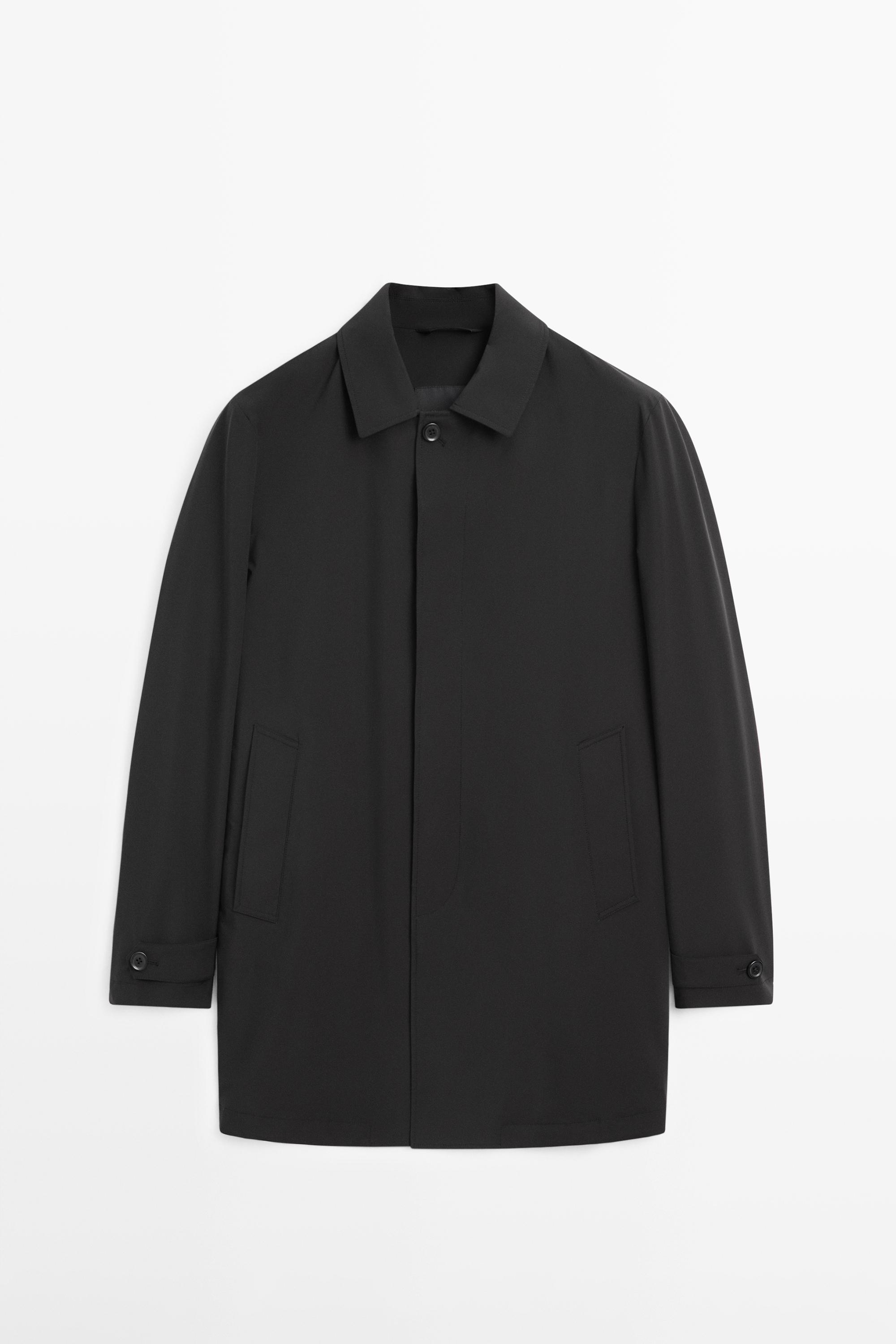 Lightweight technical fabric parka — BLACK