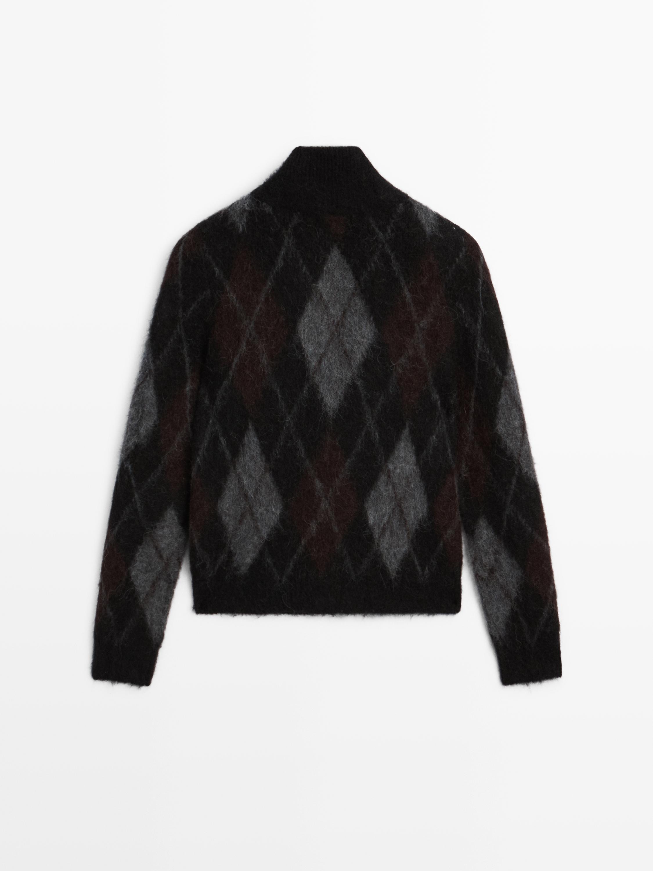 Cardigan aus Alpakawolle mit Rautenmuster