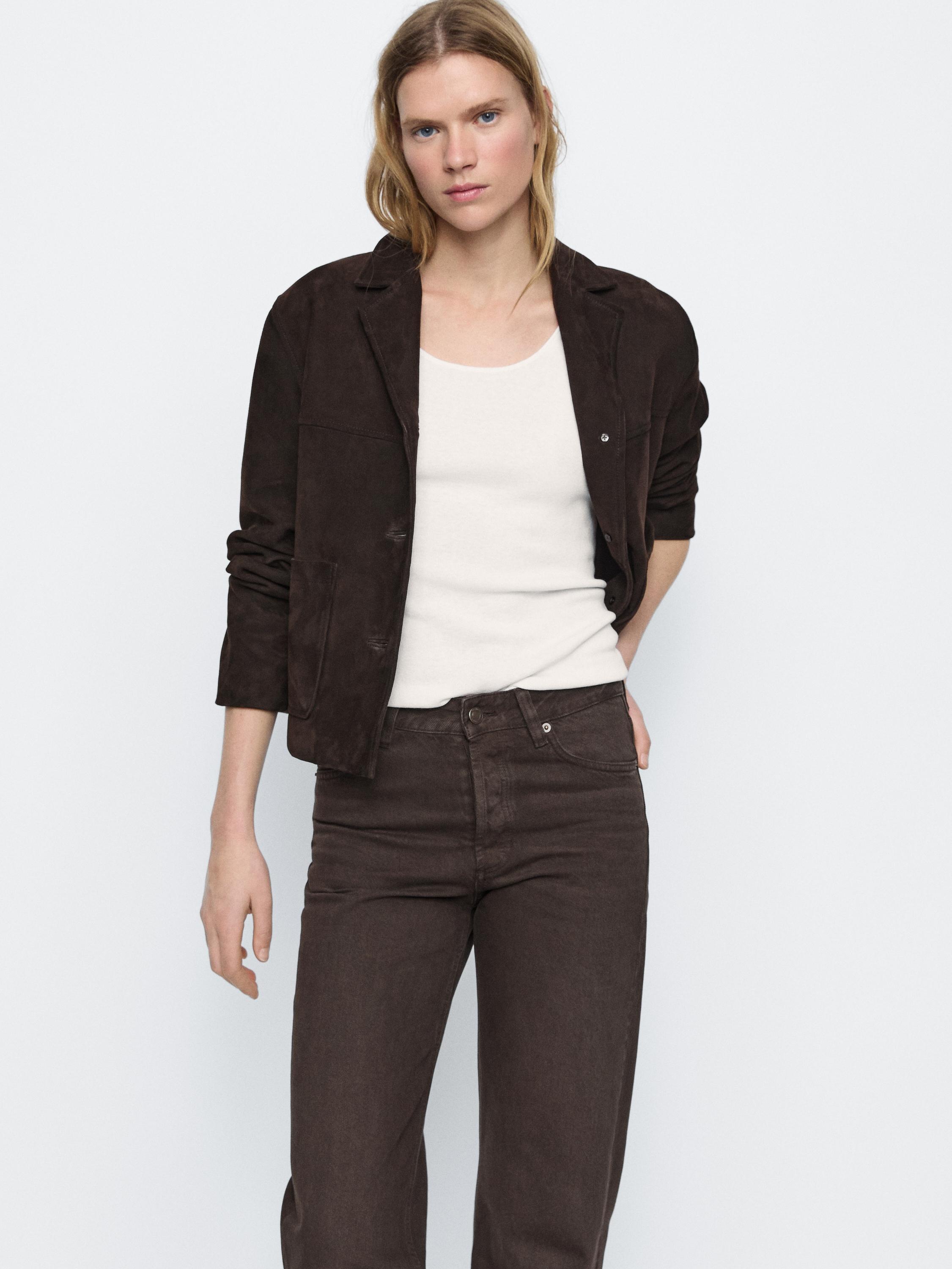 Mid-waist wide-leg jeans