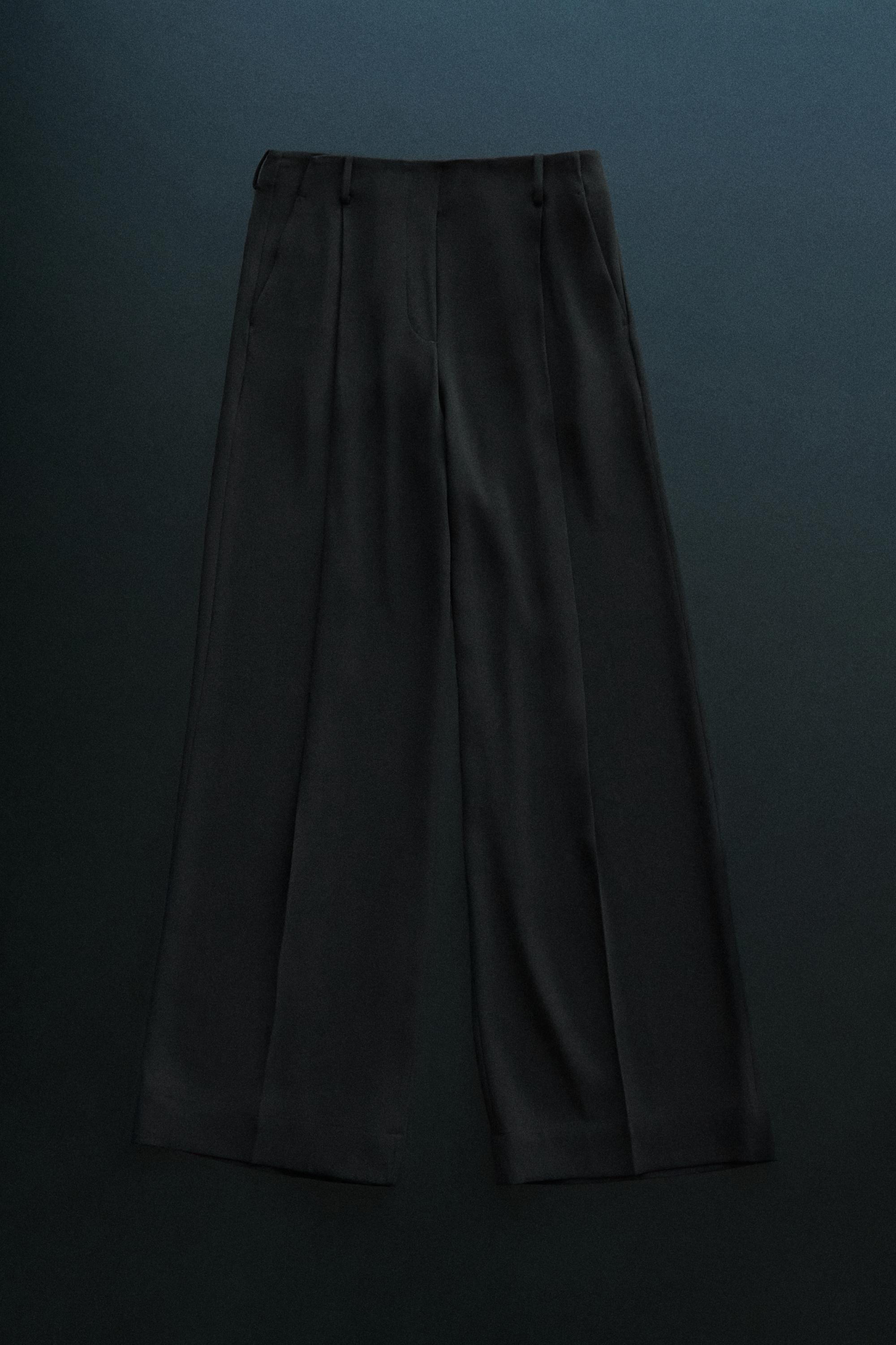 Flowing wide-leg trousers - STUDIO — BLACK