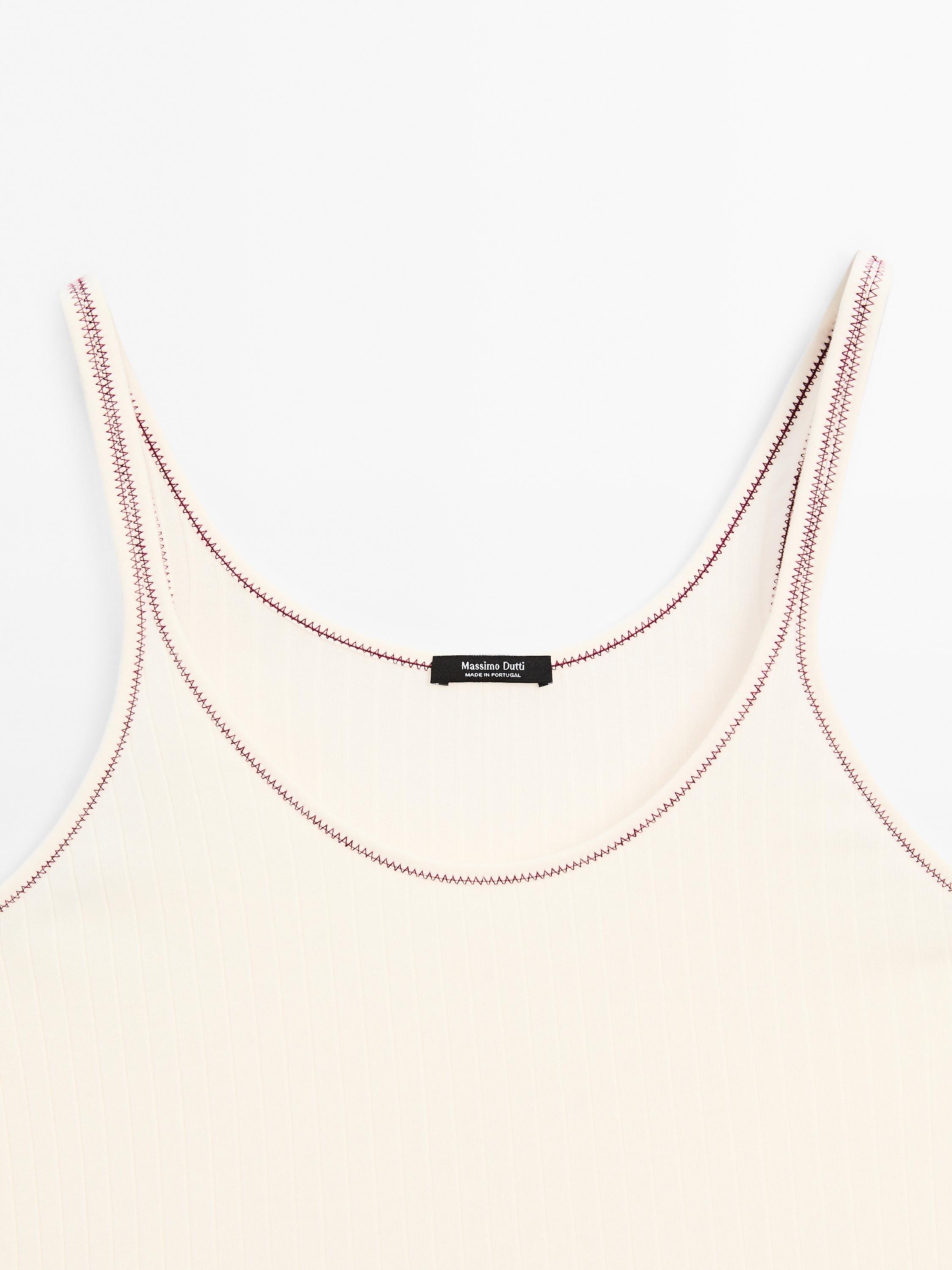 Sleeveless 100% cotton knit T-shirt