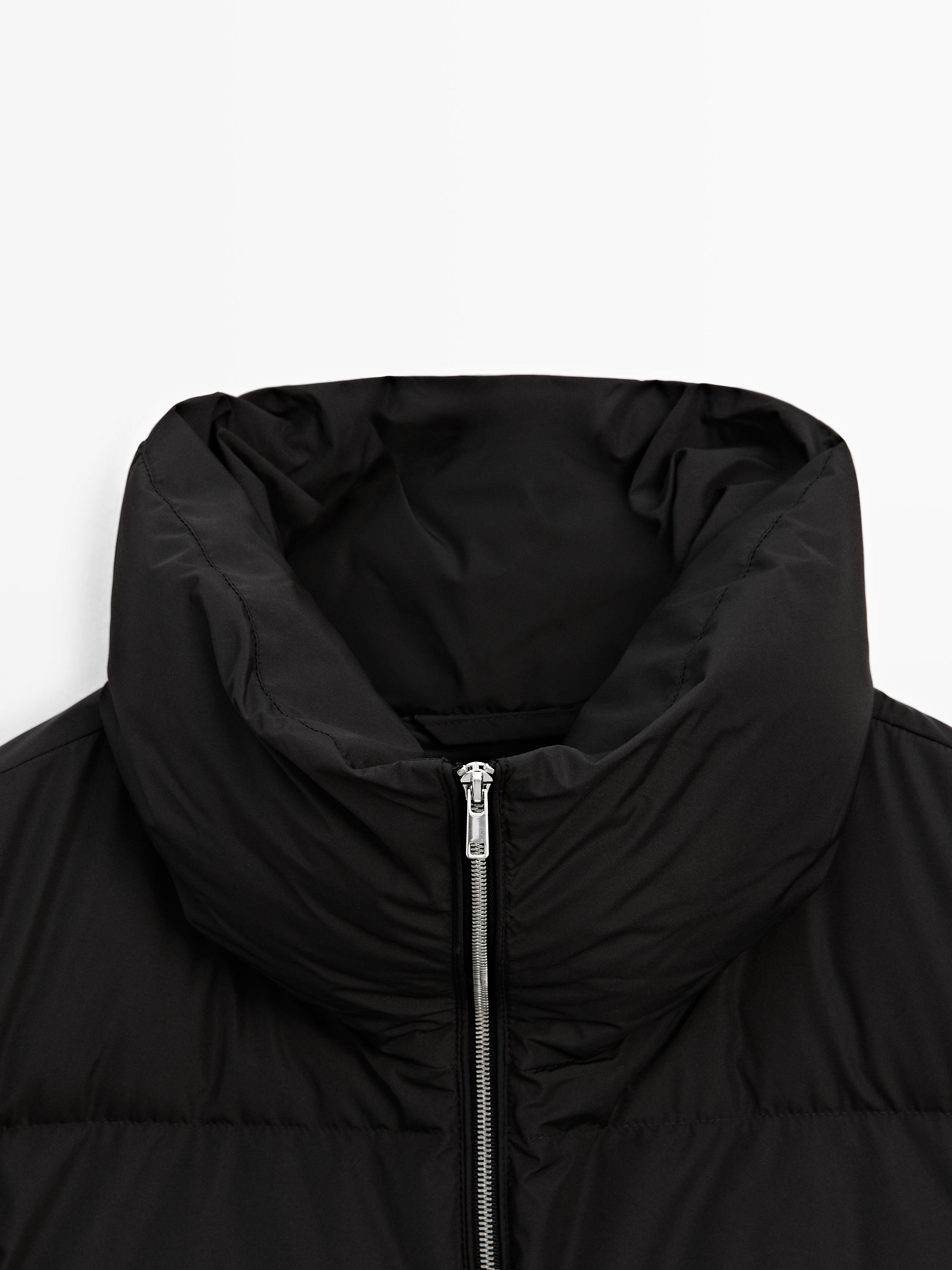 Water-repellent puffer jacket — BLACK