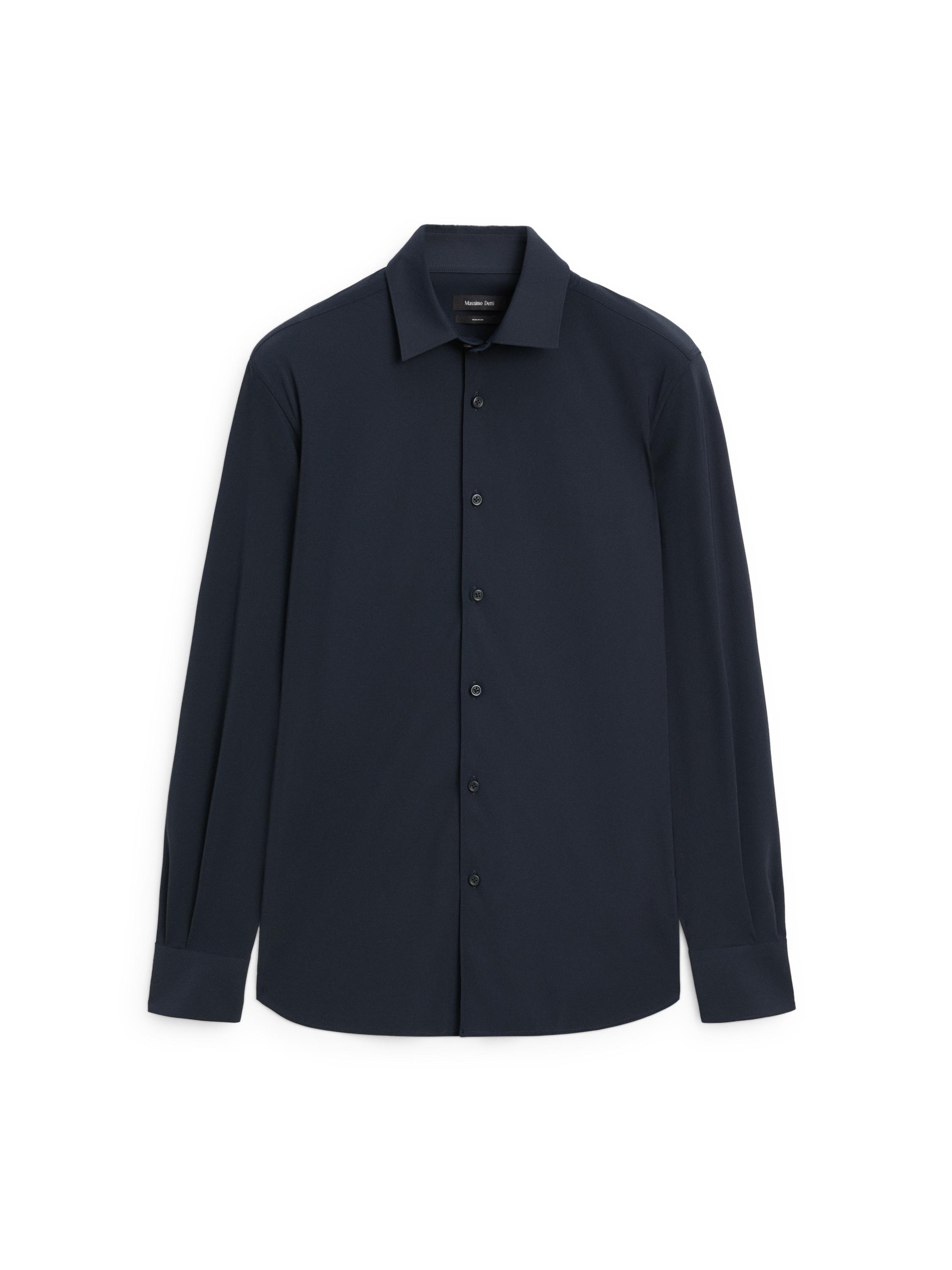 Slim fit stretch shirt — NAVY BLUE