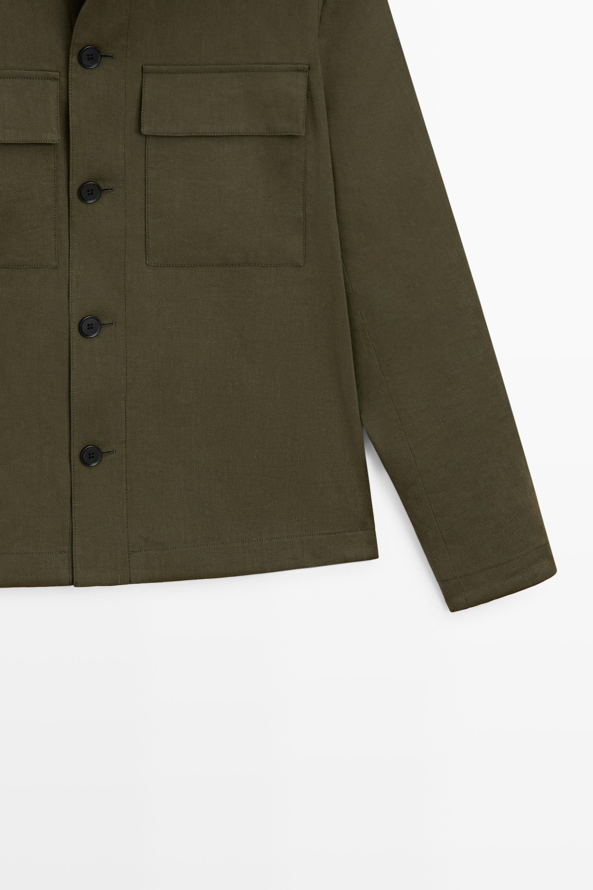 Total look overshirt with pocket detail — GREEN