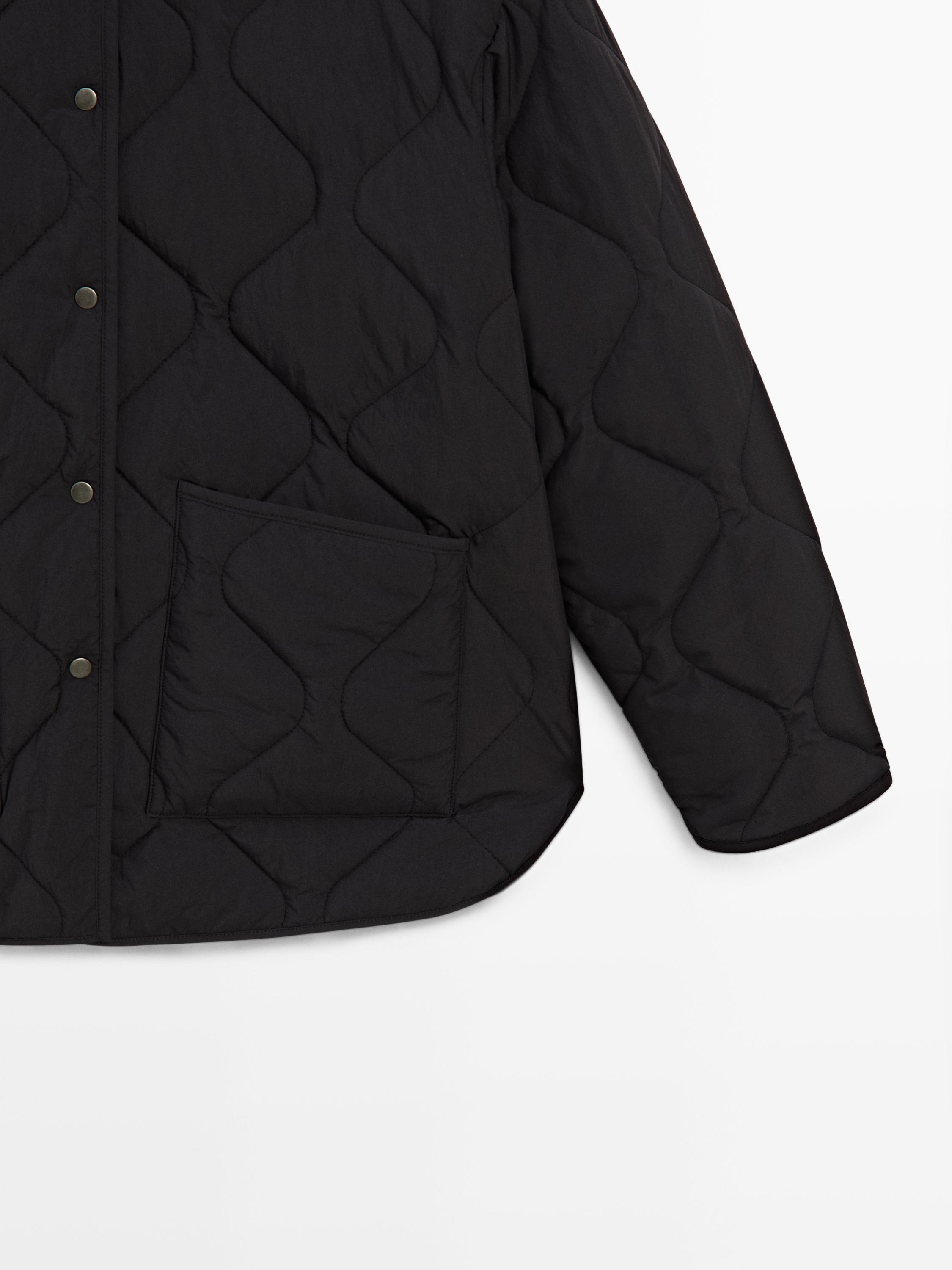 Quilted cape jacket — BLACK