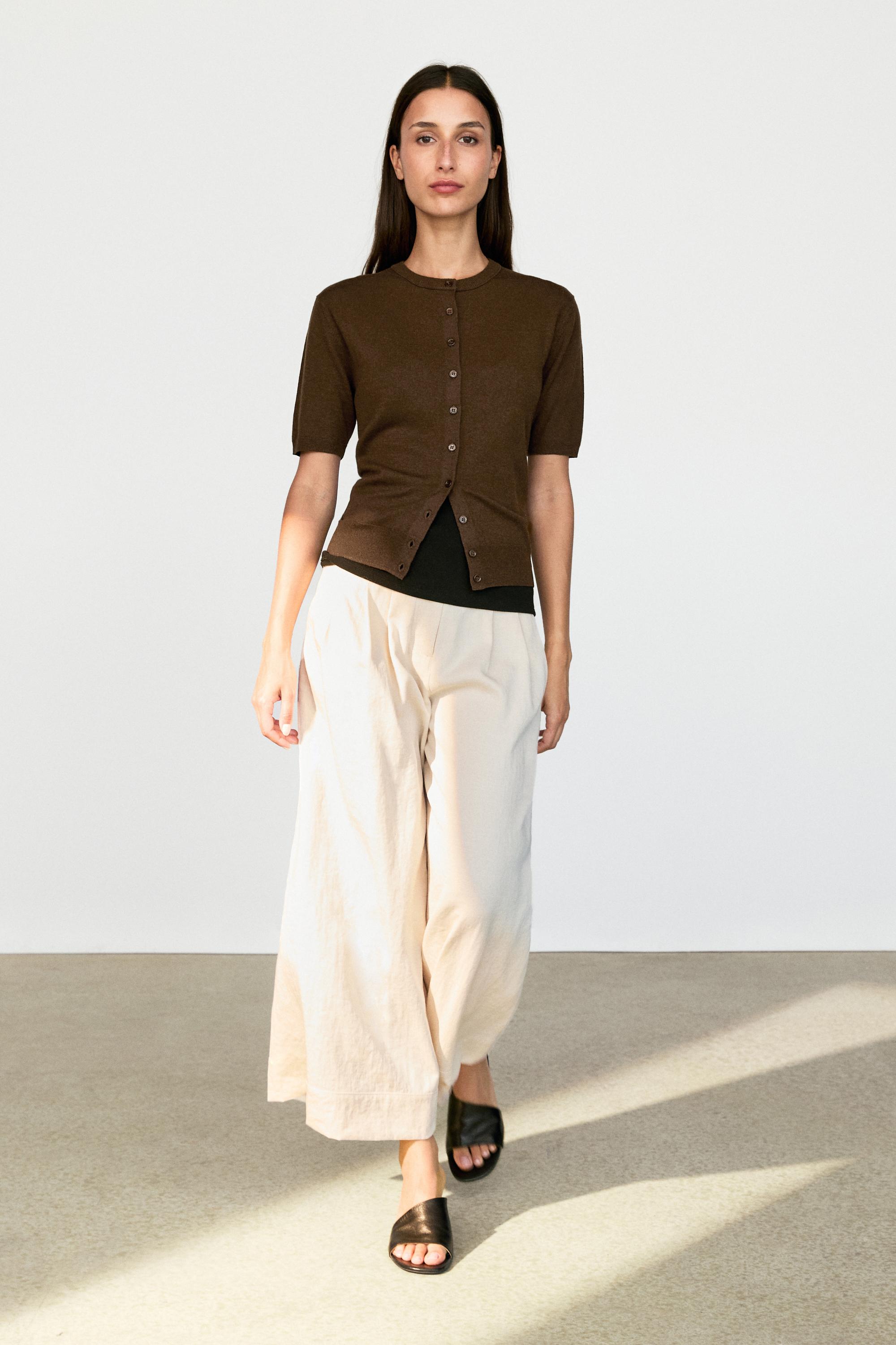 Kurzarm-Cardigan mit Wolle