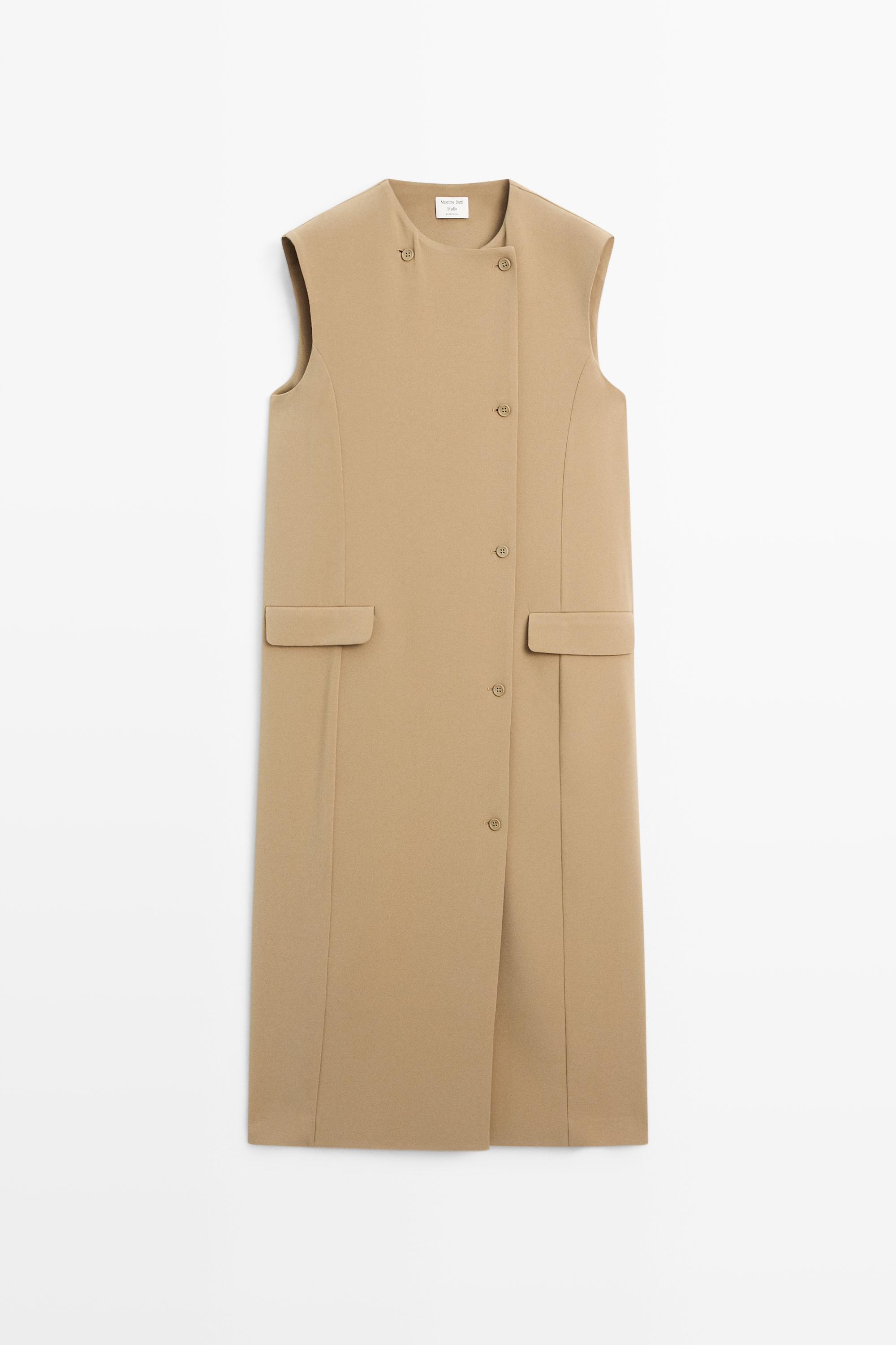 Wrap midi dress with pocket detail - STUDIO — Caramel