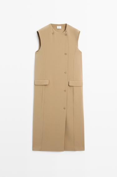 Wrap midi dress with pocket detail - STUDIO — Caramel 2