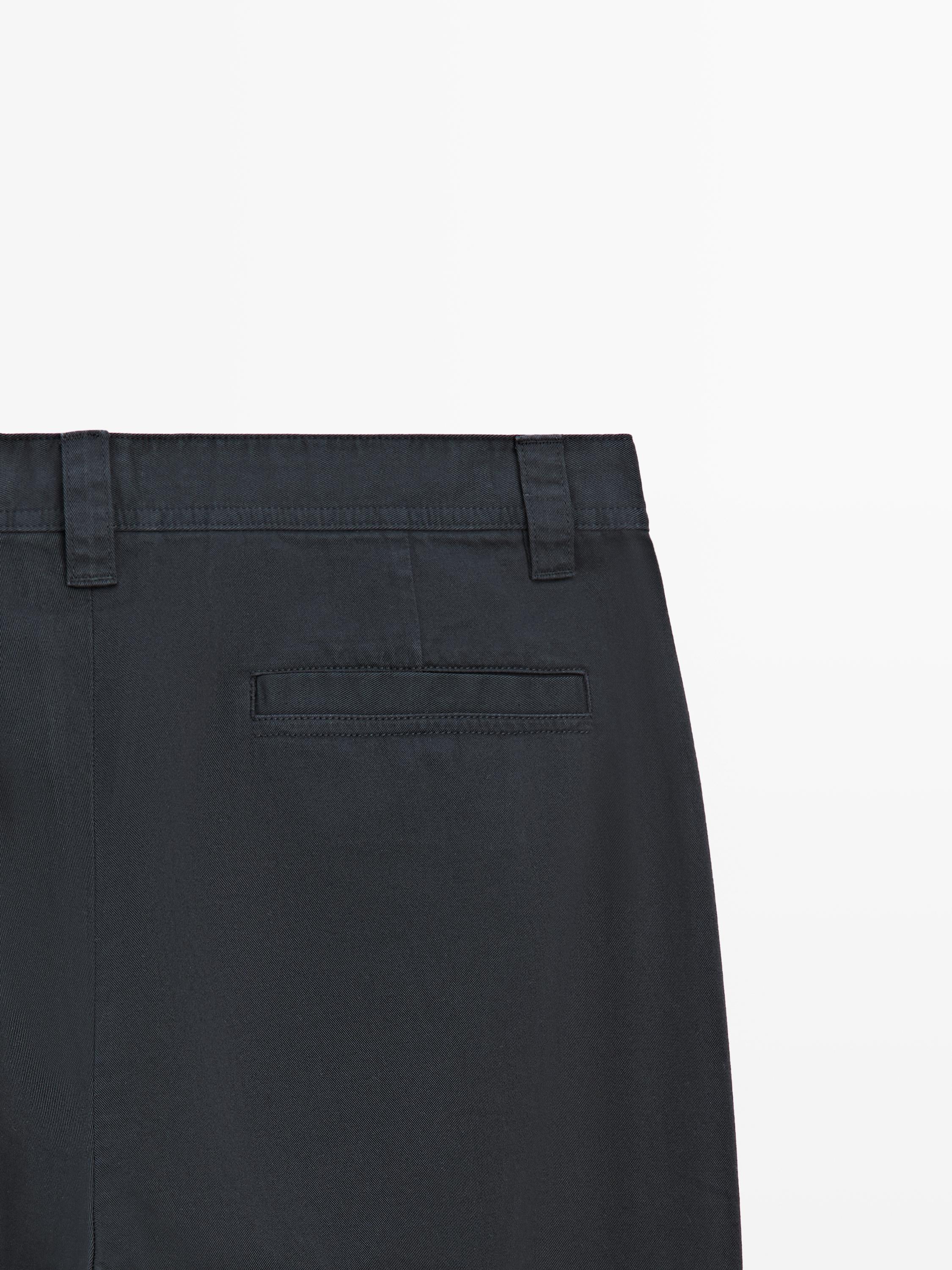 Relaxed fit cotton trousers — NAVY BLUE