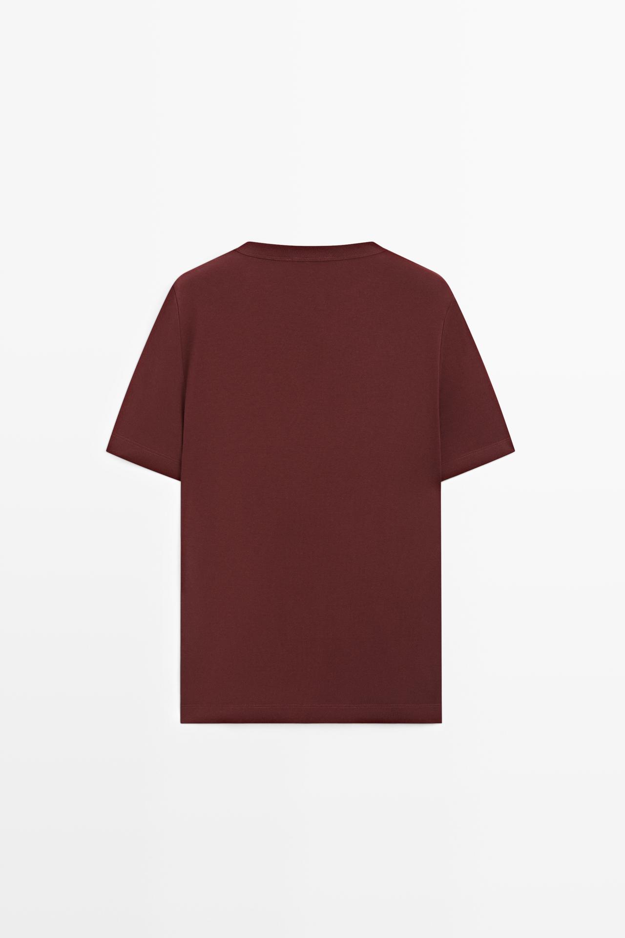 100% cotton short-sleeve T-shirt — MAROON