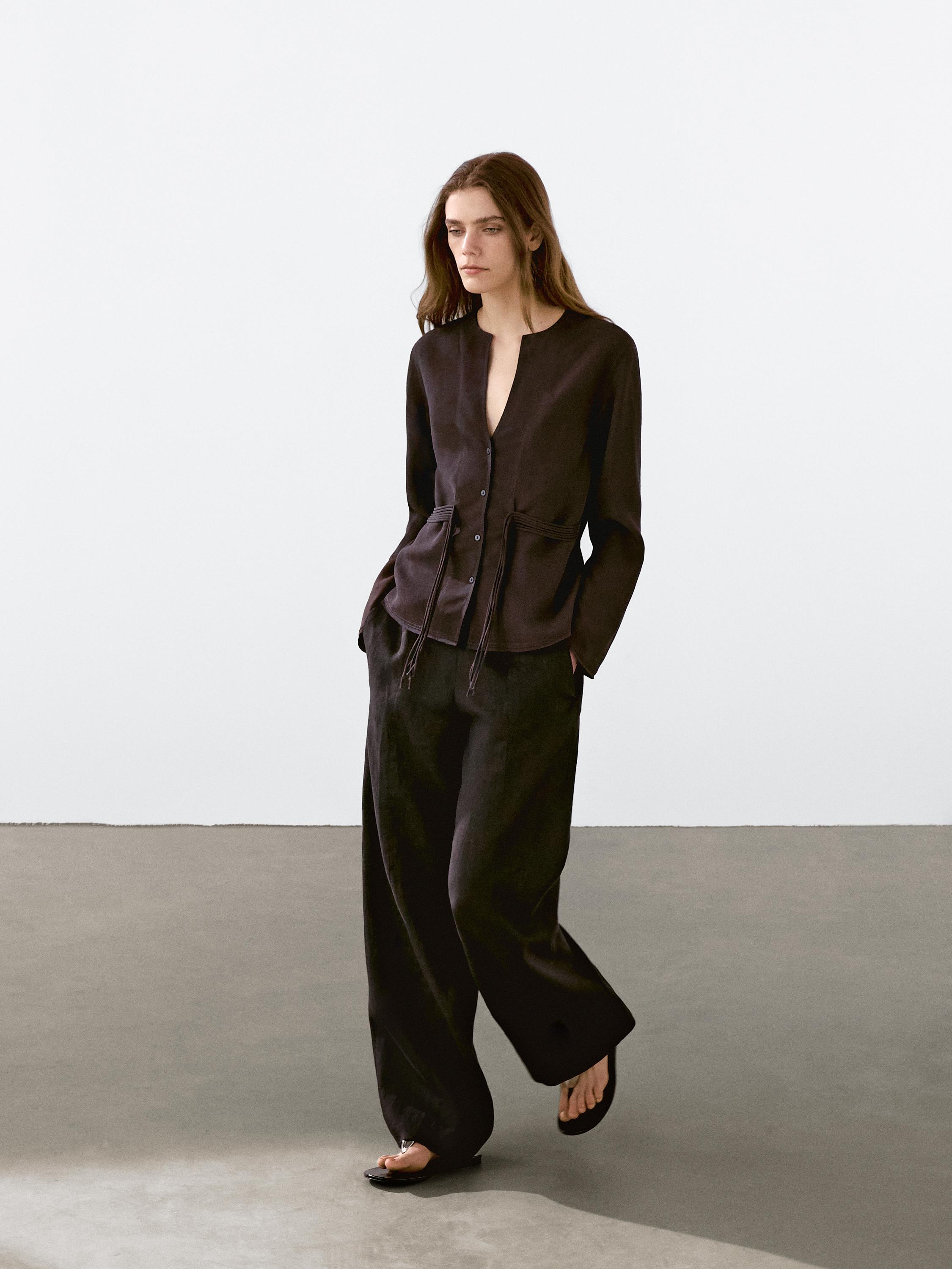 Camisa fluida detall cordes
