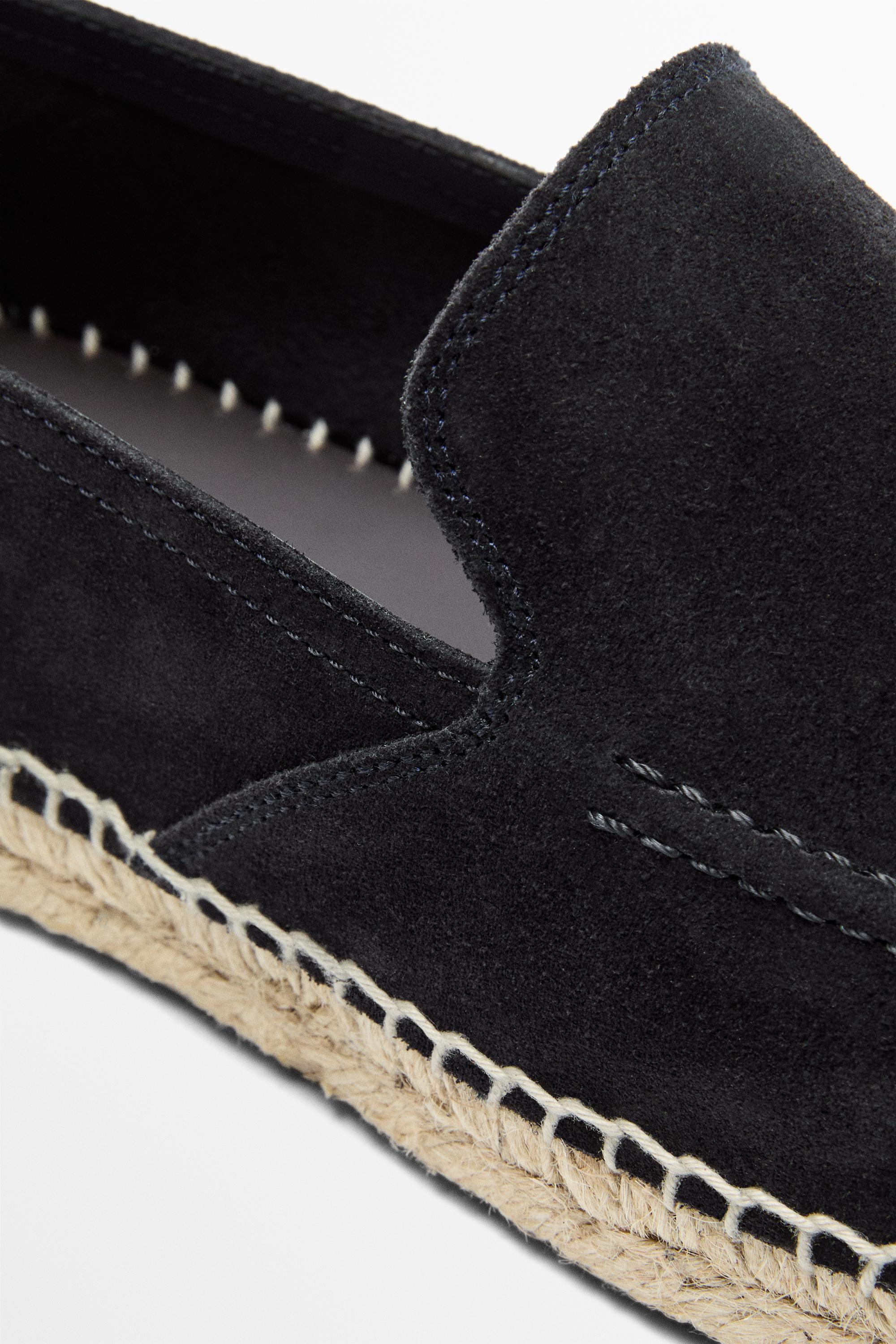 Leather espadrilles with moc toe — Dark blue