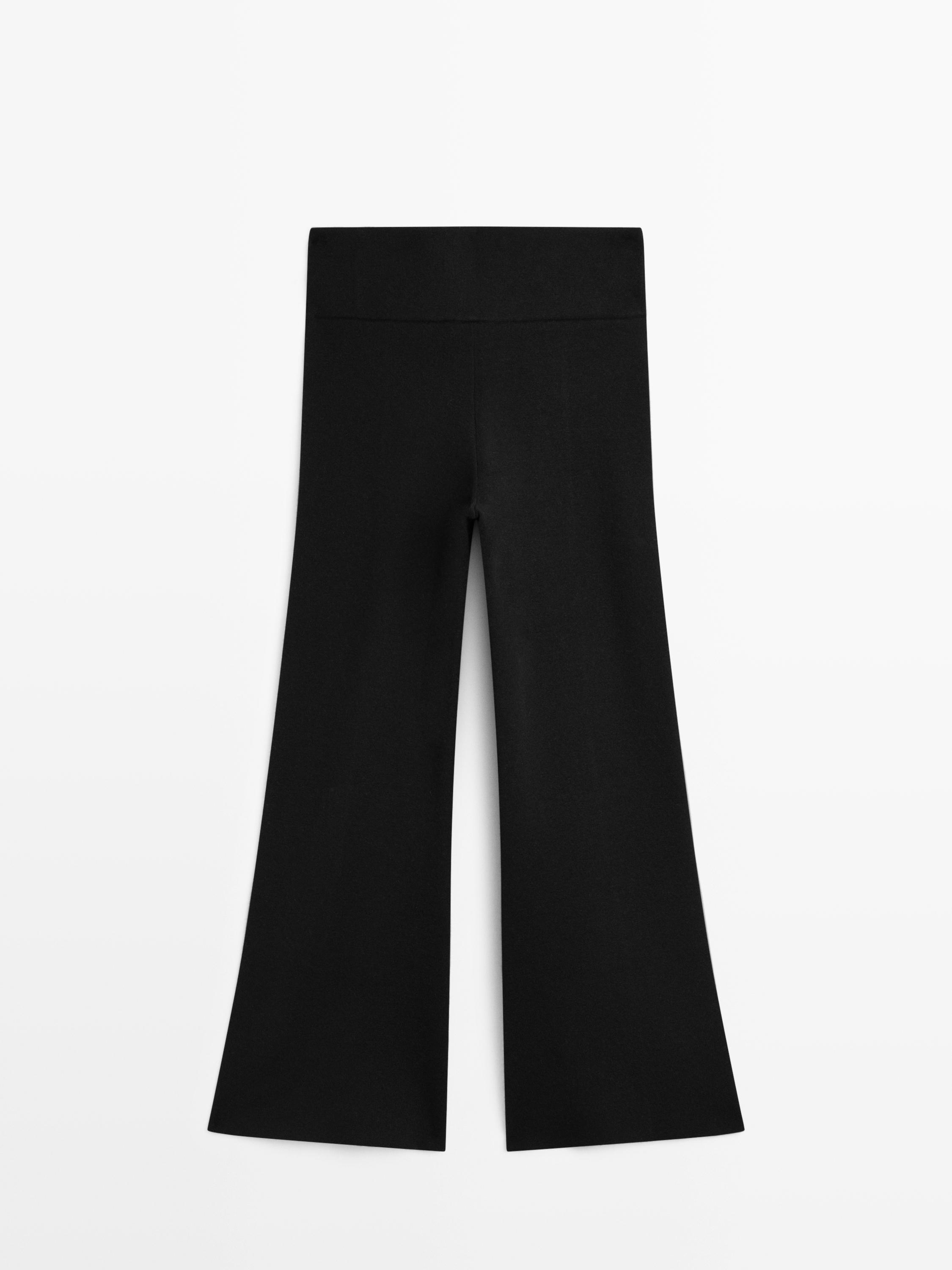 Flared knit trousers