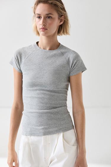 Short Sleeve Raglan T-Shirt — GREY 3