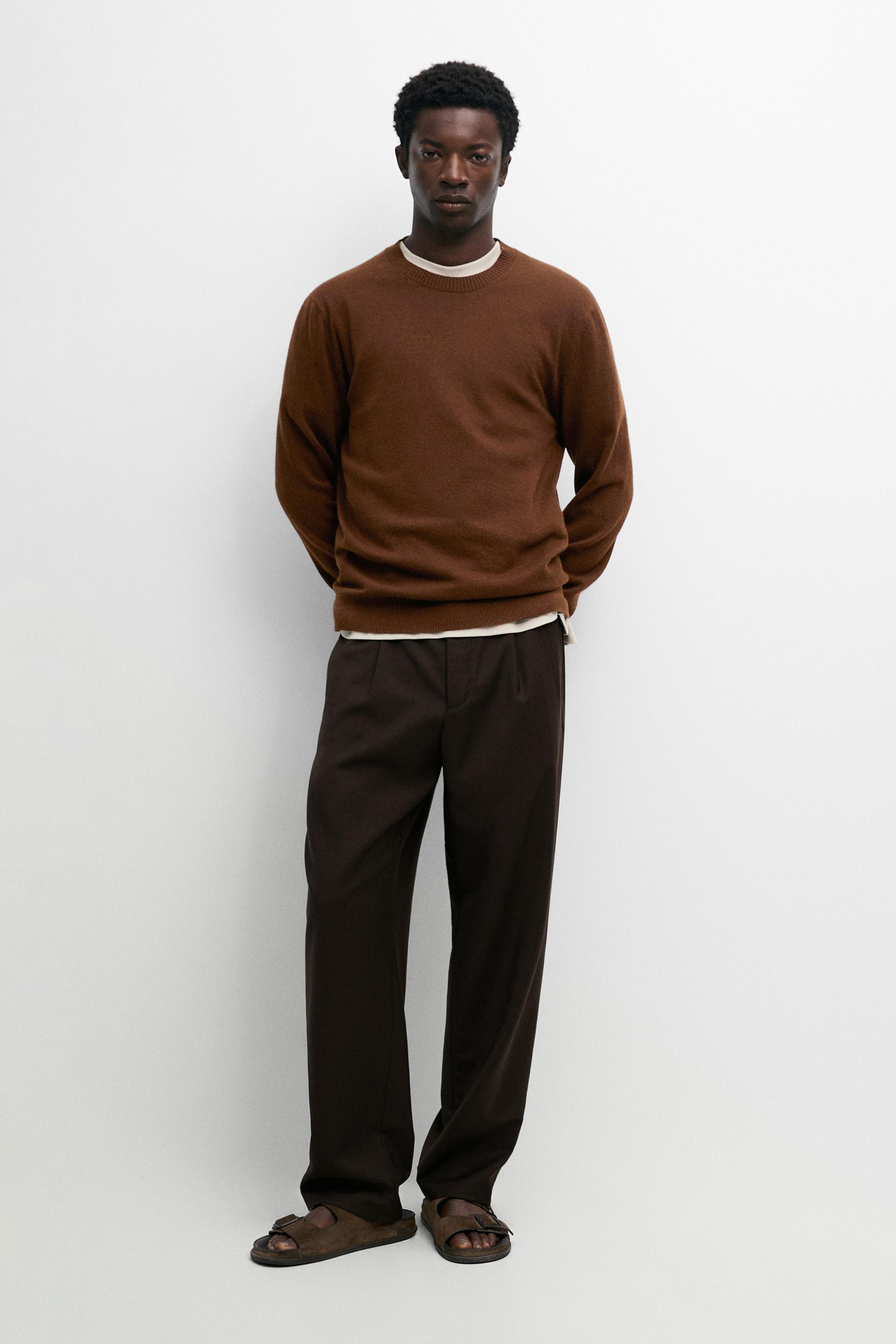 Jersey Punto Cuello Redondo Algodón Lana - Multicolor - L - Massimo Dutti - Hombre